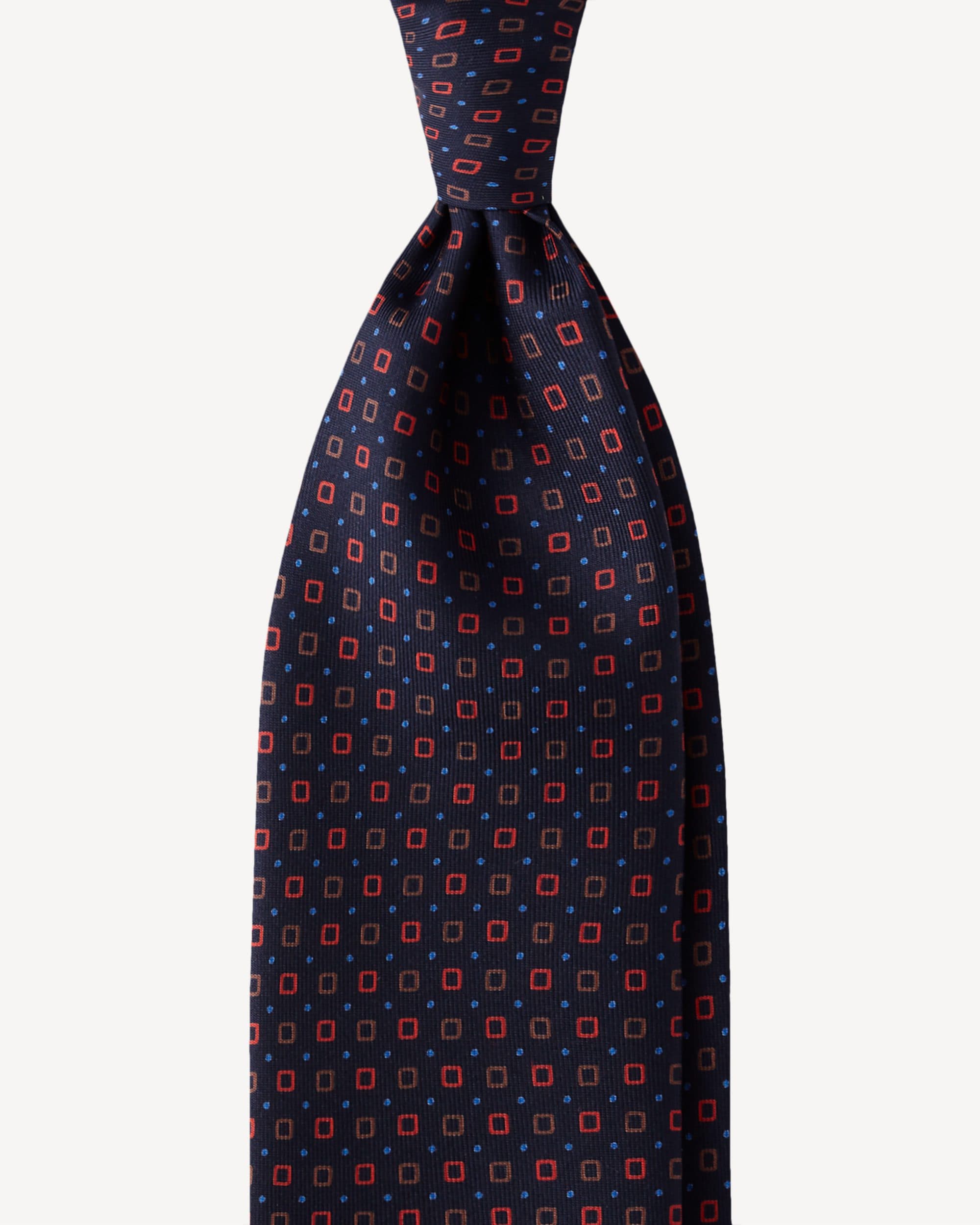 Artisan Cubes Selftipped SILK TIE – Navy Mix