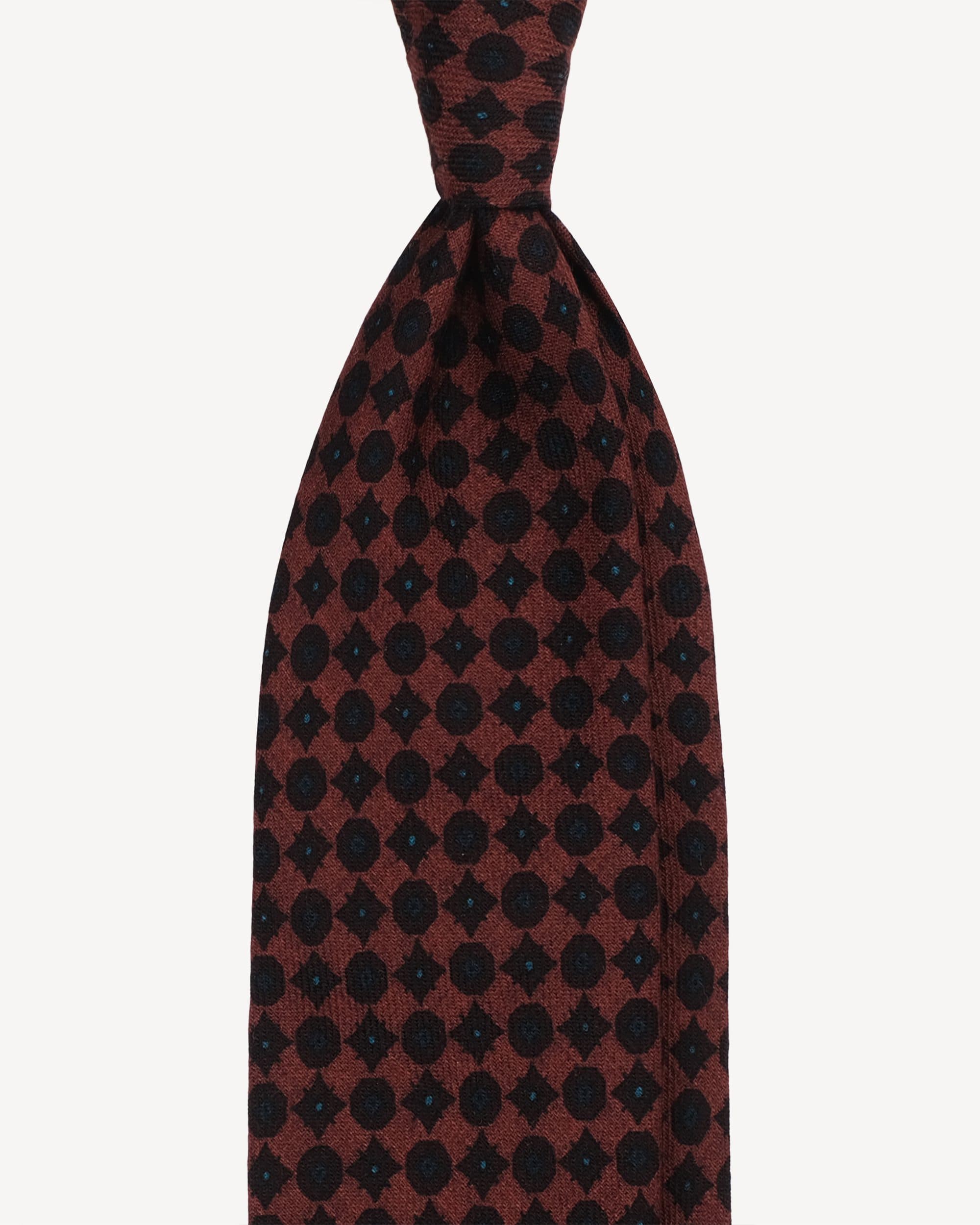 Diamond Floral Italian Wool Tie – Rose