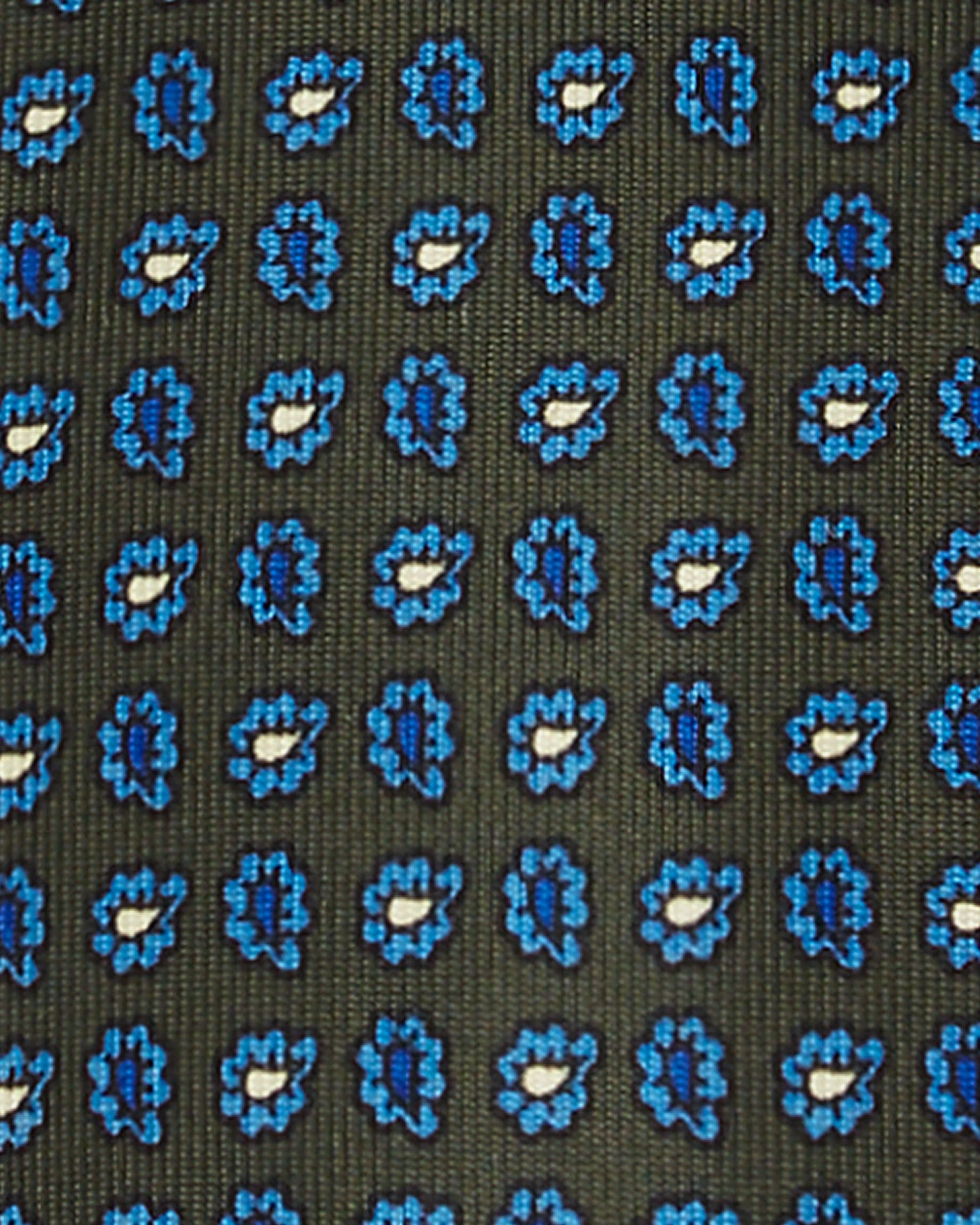 Micro Paisley Handprinted Selftipped SILK TIE – Forest Mix thumbnail 2
