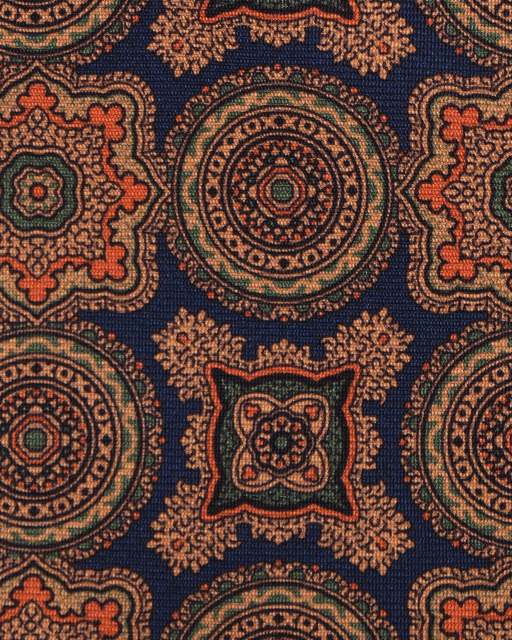 Diamond Floral Handprinted Untipped silk tie – Midnight Mix thumbnail 2