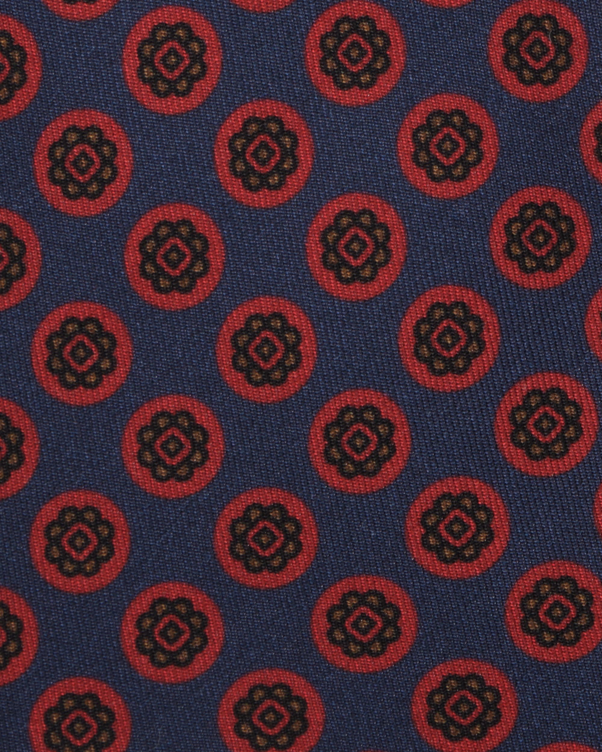 Floral Pattern Selftipped Italian Silk Tie – Rust Mix thumbnail 2