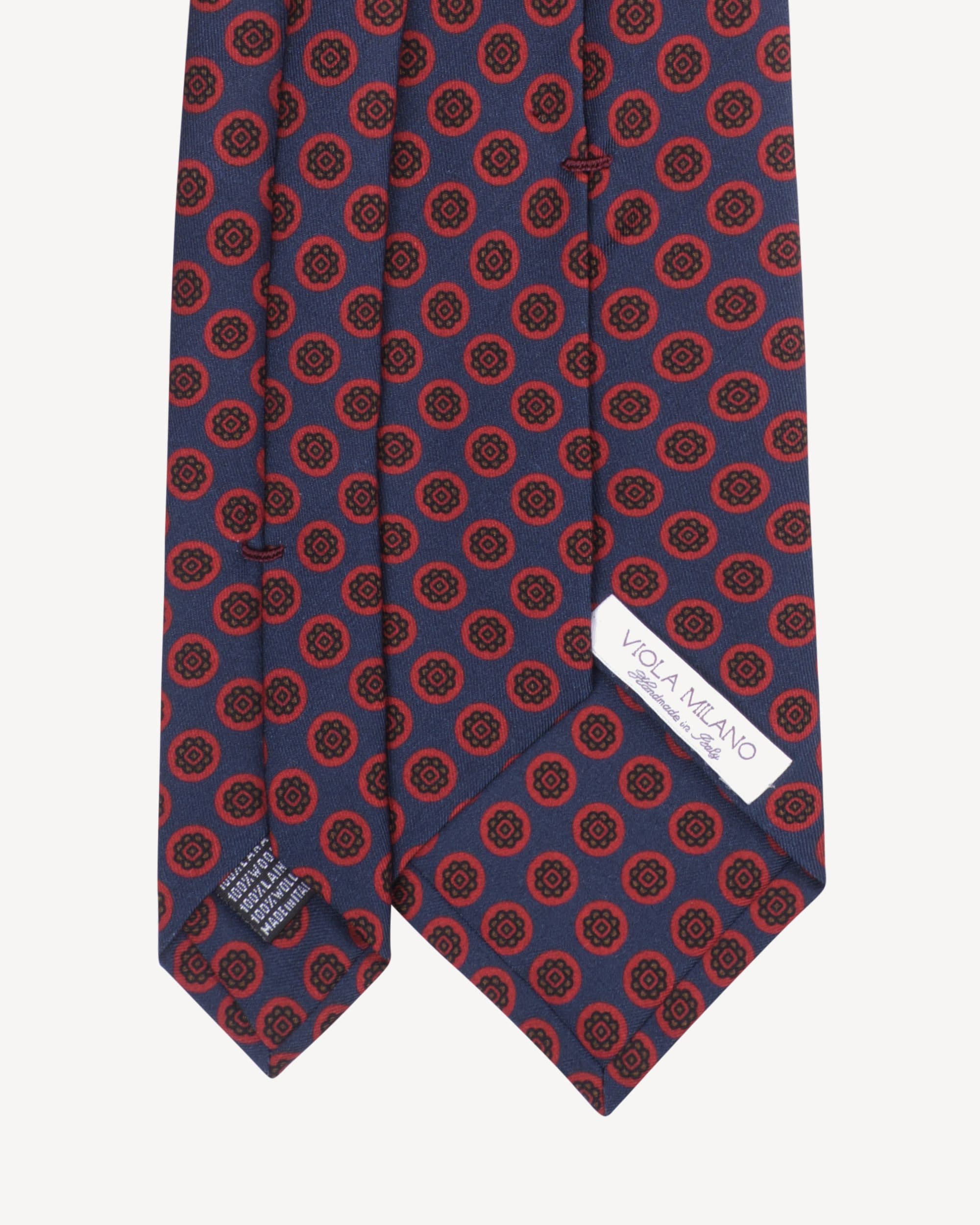 Floral Pattern Selftipped Italian Silk Tie – Rust Mix thumbnail 4
