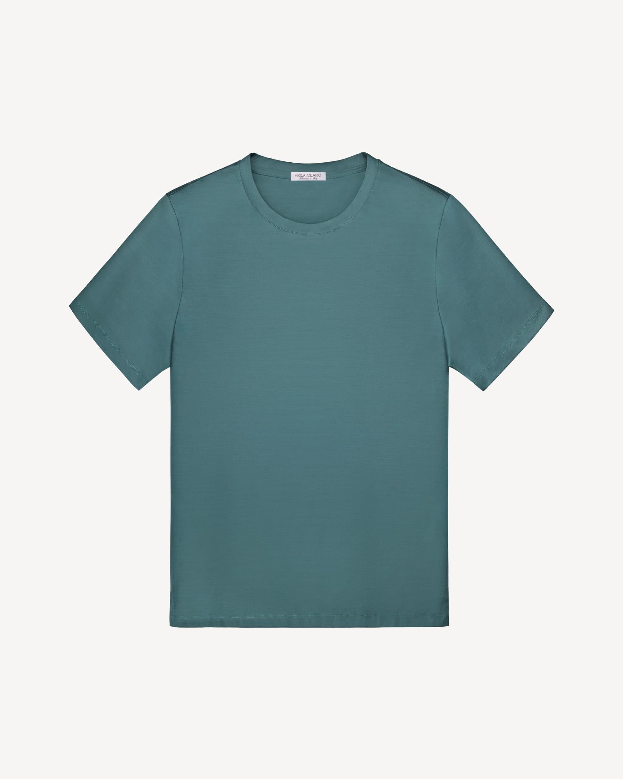 Solid Short Sleeve Cotton Stretch T-Shirt – Cobalt Green