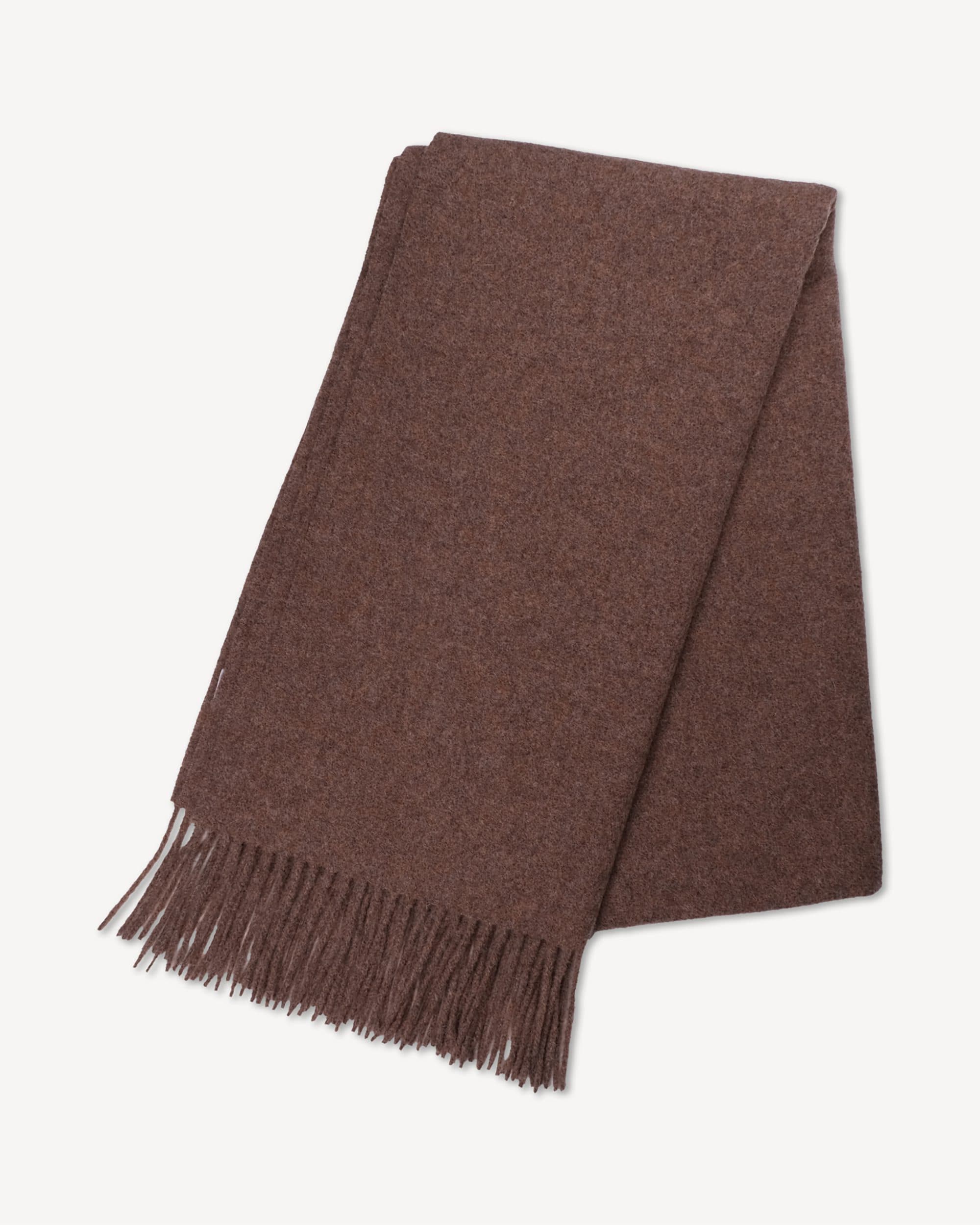 Solid 100% Worsted Wool Scarf – Natural Sand