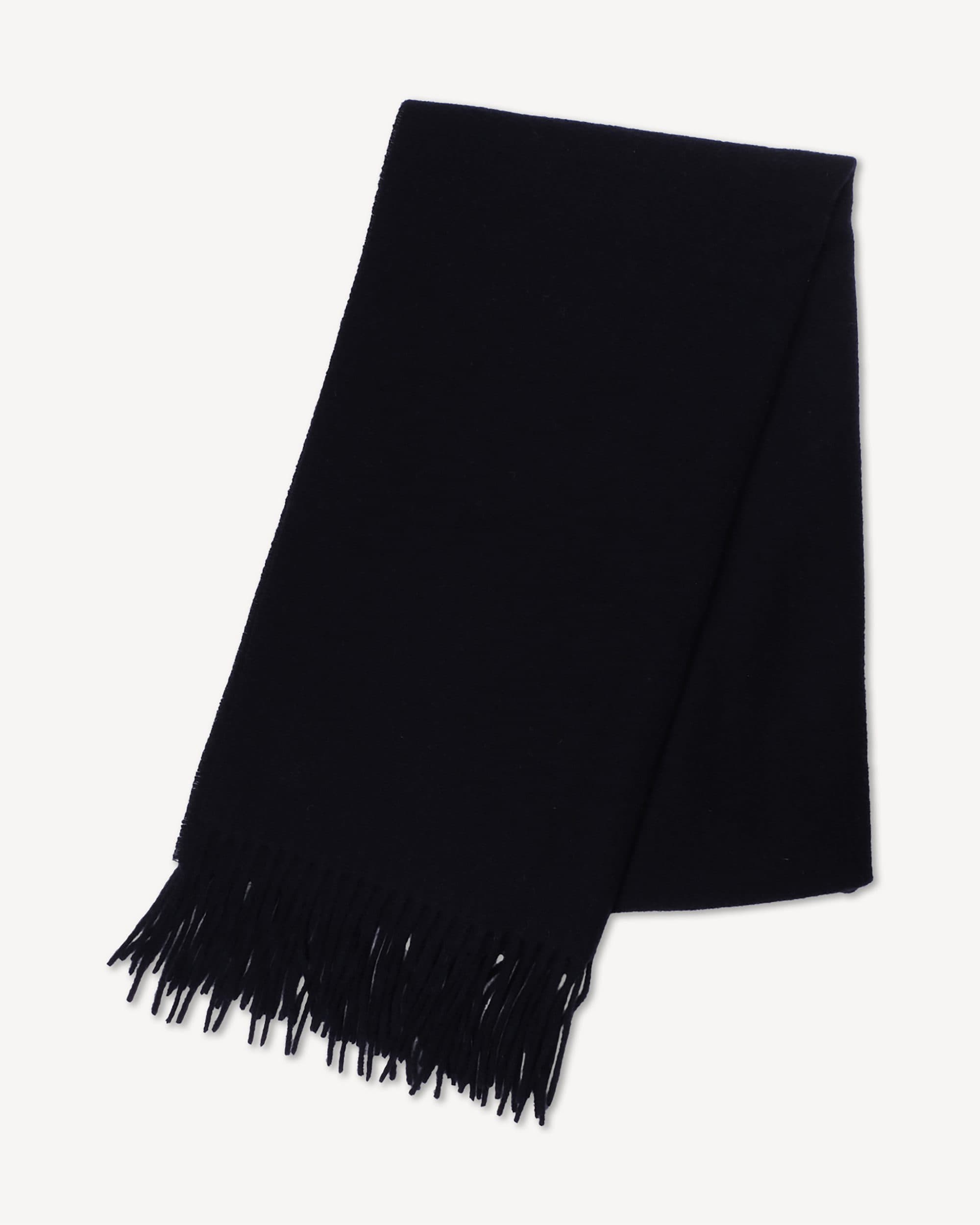 Solid 100% Worsted Wool Scarf – Navy