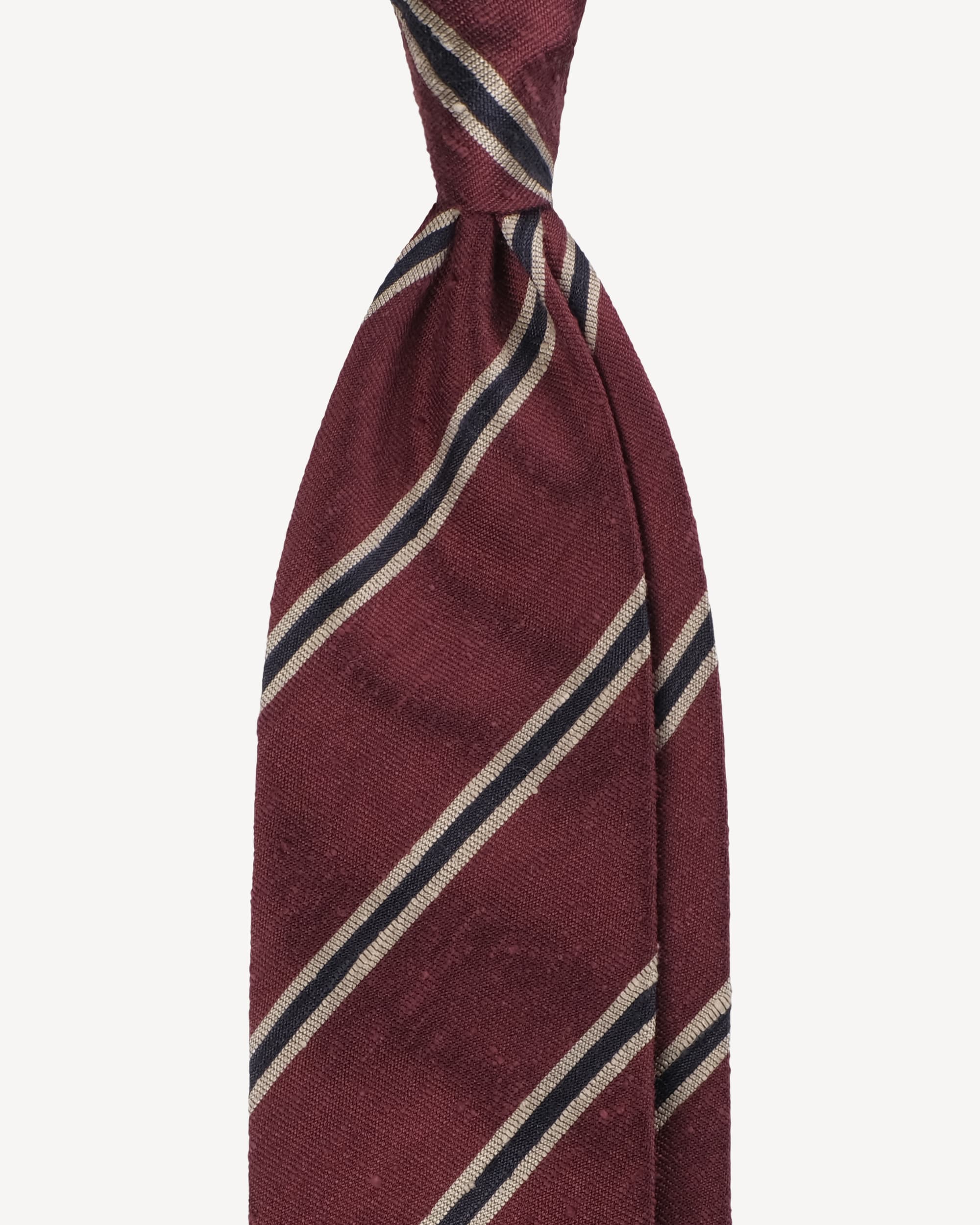 Multi Stripe Handrolled Woven Shantung Tie – Rosso Mix