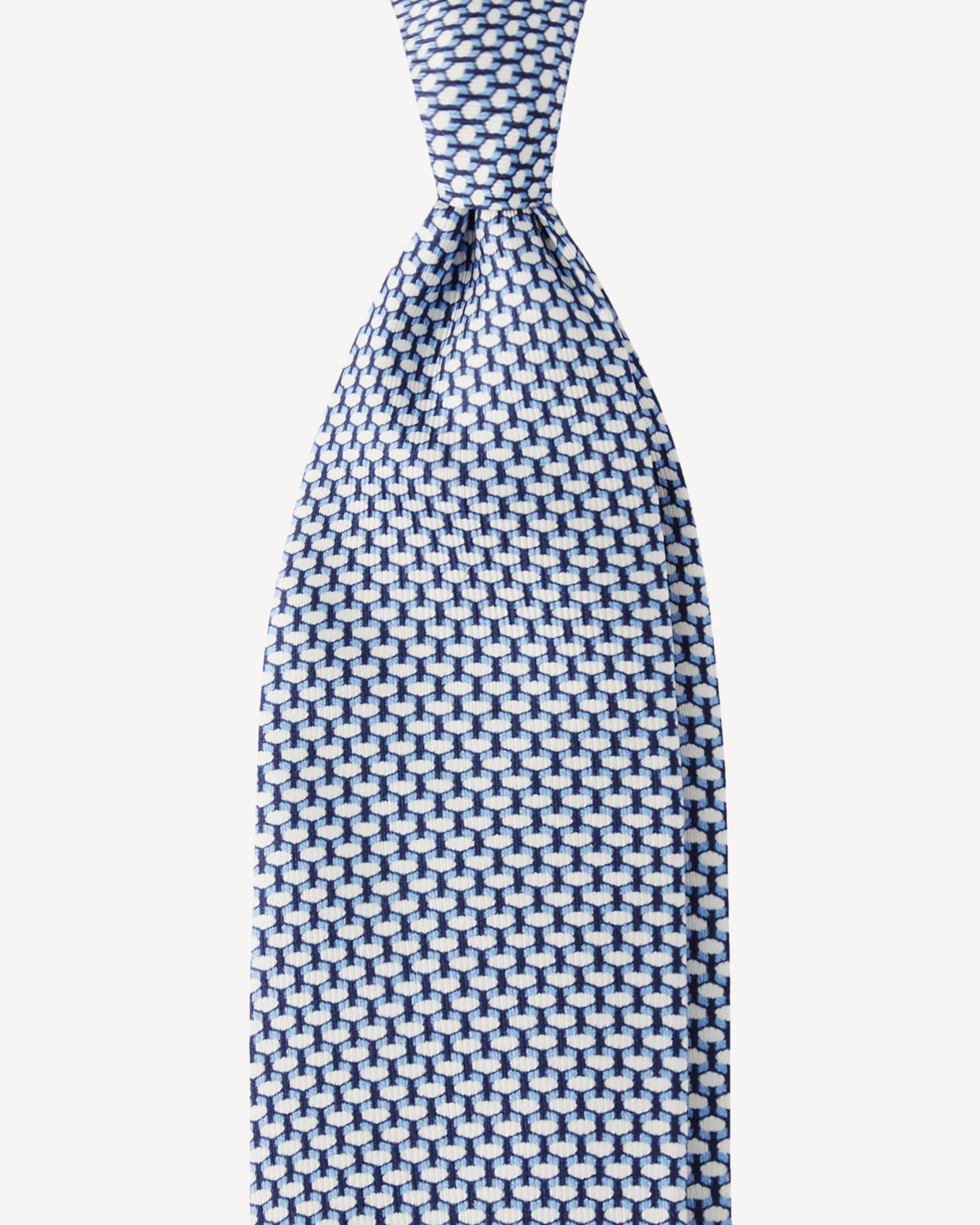 Micro Pattern Selftipped Silk Tie – Light Blue