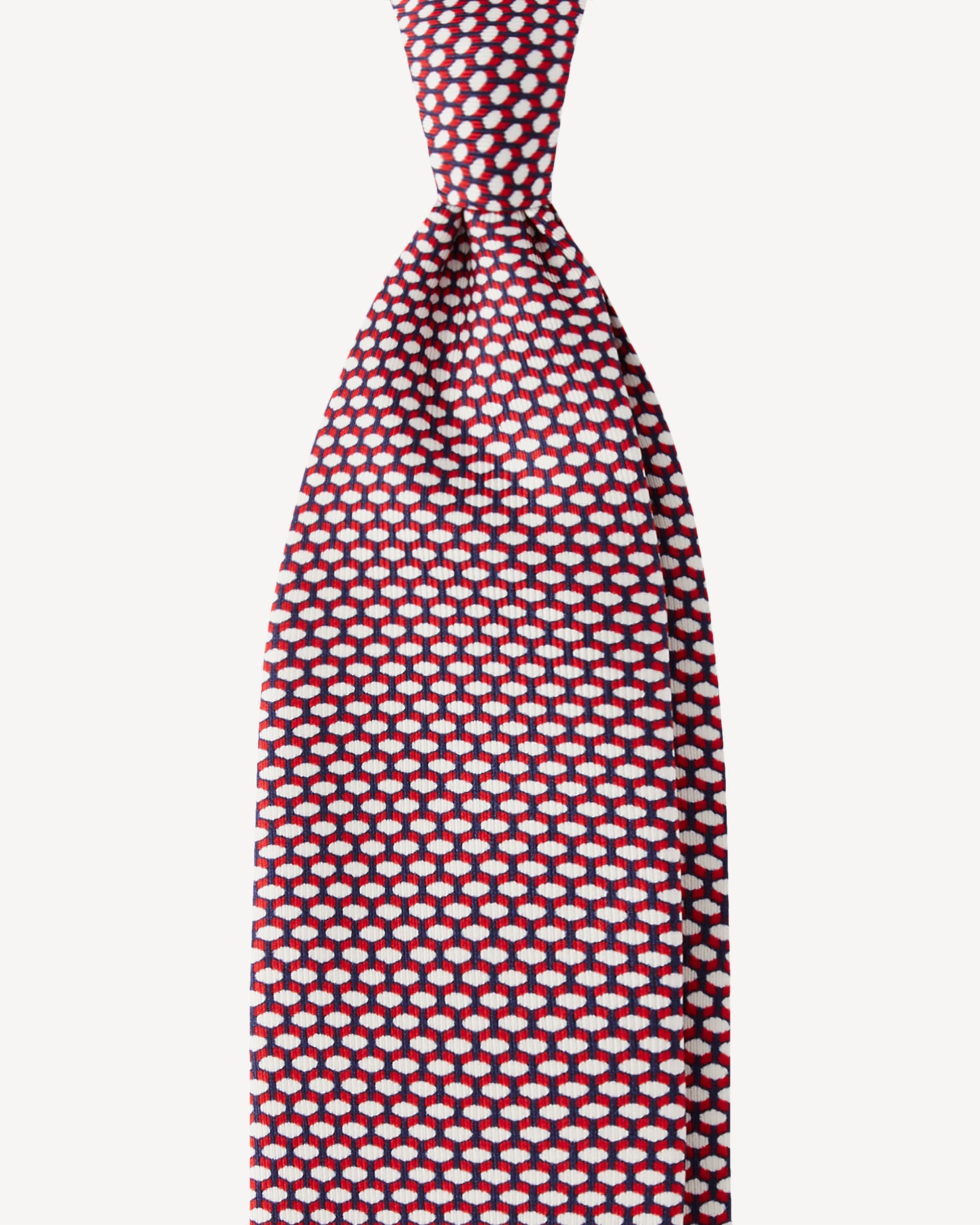 Micro Pattern Selftipped Silk Tie – Rosso