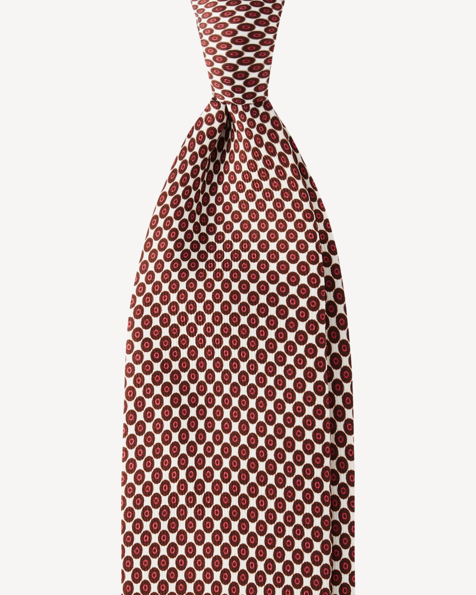 Multi Circle Selftipped Silk Tie – Brown Mix