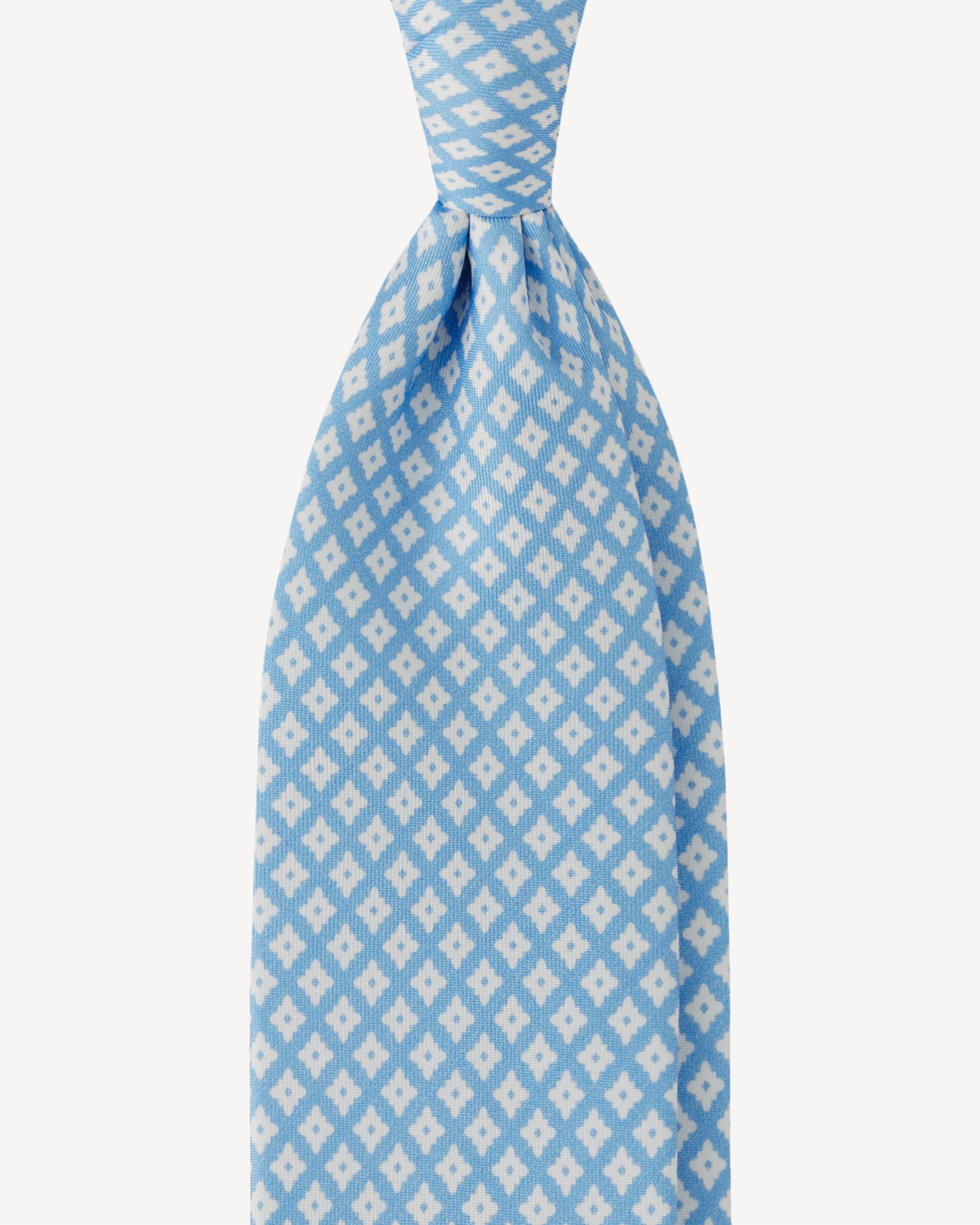 Square Cube SELFTIPPED SILK TIE – Light Blue