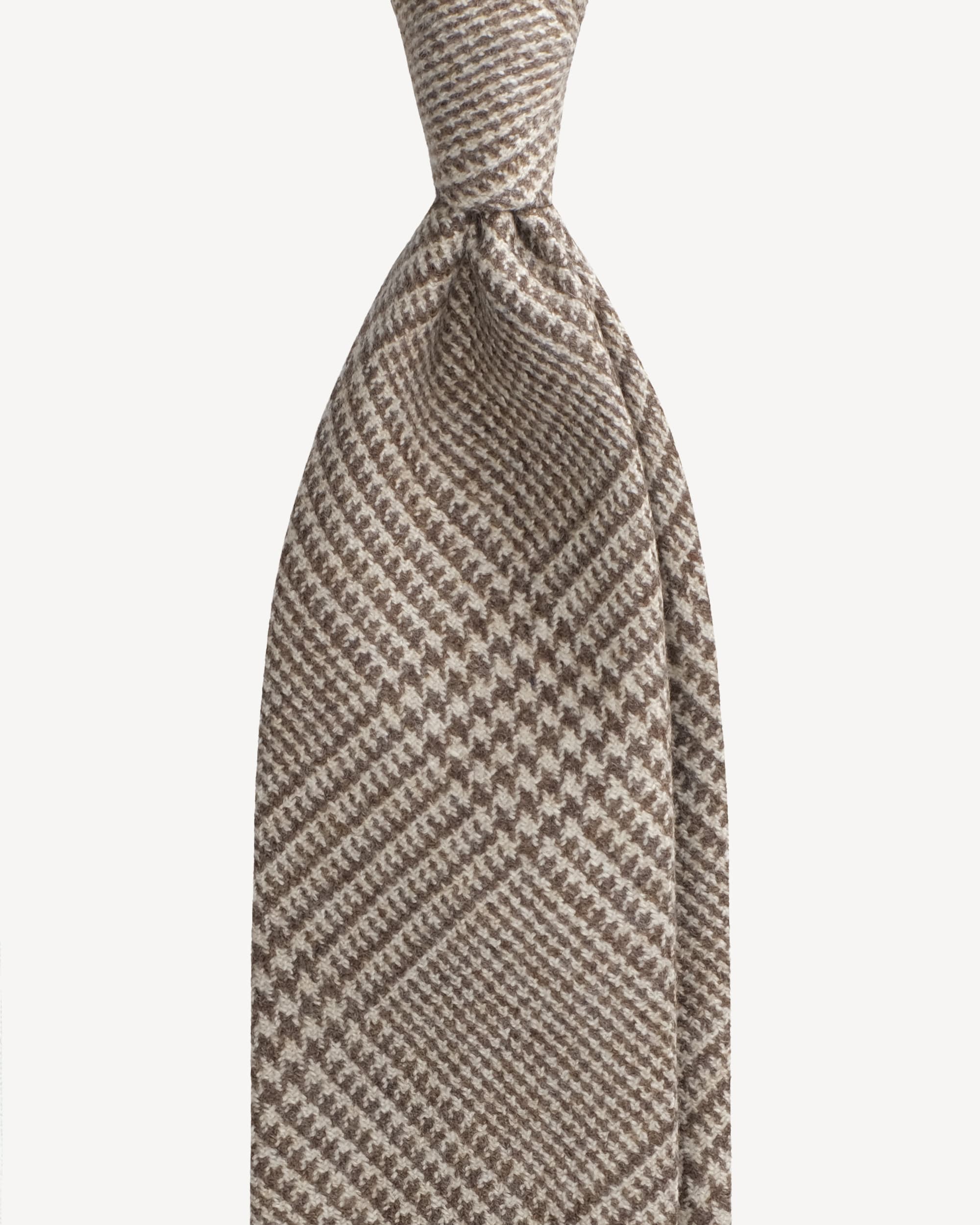 Prince Of Wales 100% Cashmere Untipped Tie – Beige