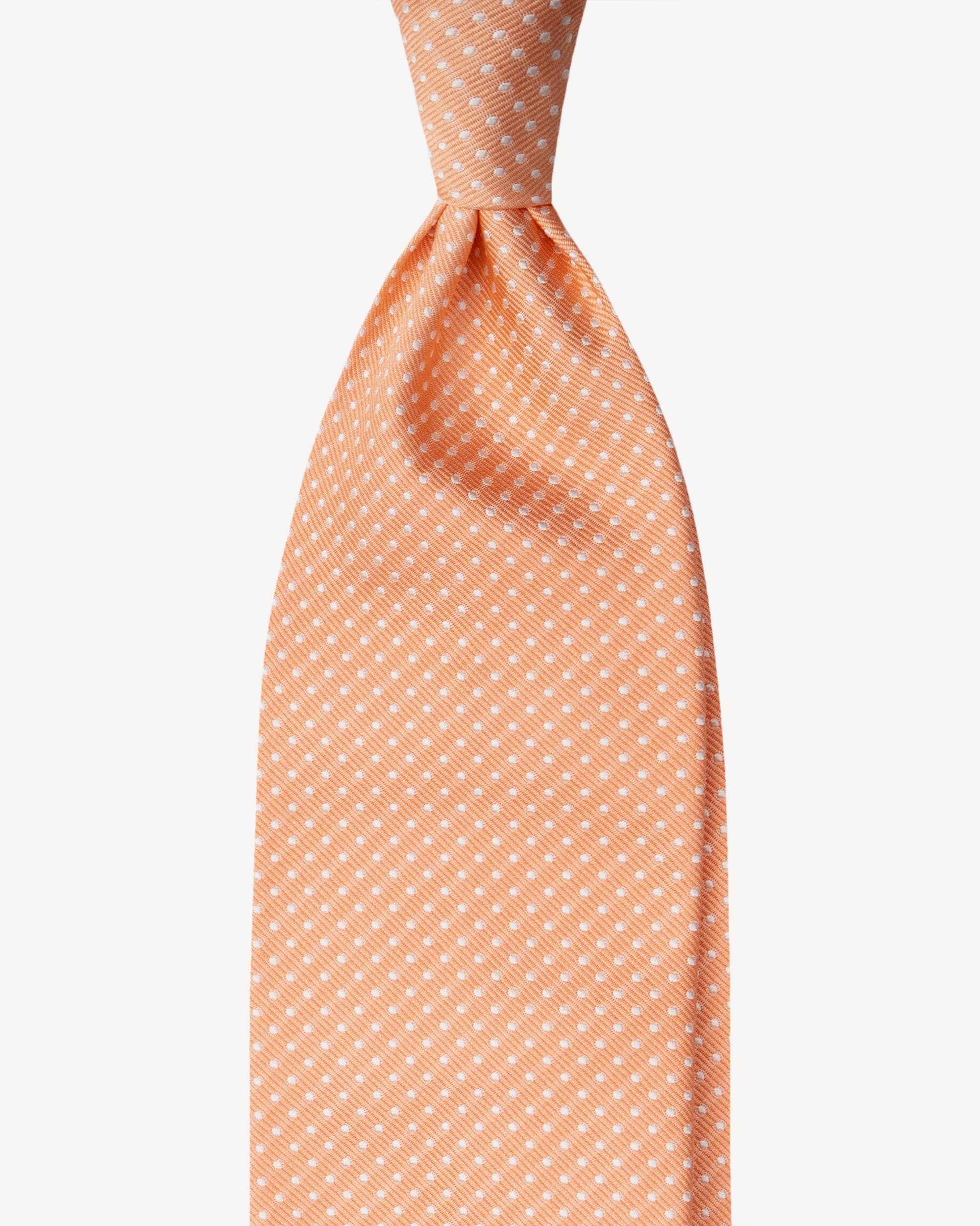 Polka Dot UNTIPPED SILK/LINEN TIE – Orange