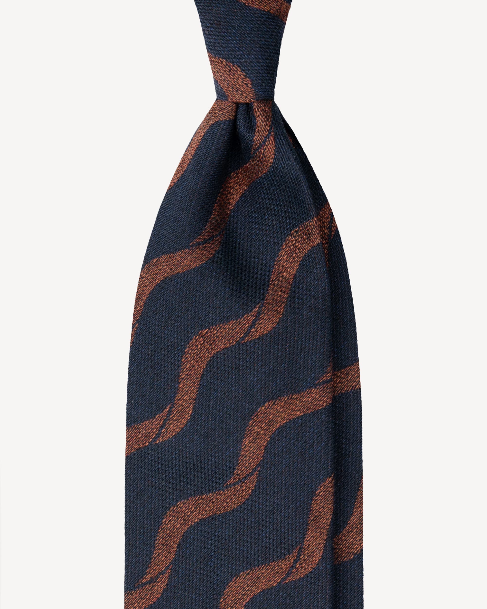 Wave pattern Handrolled Woven Silk Jacquard Tie – Midnight mix