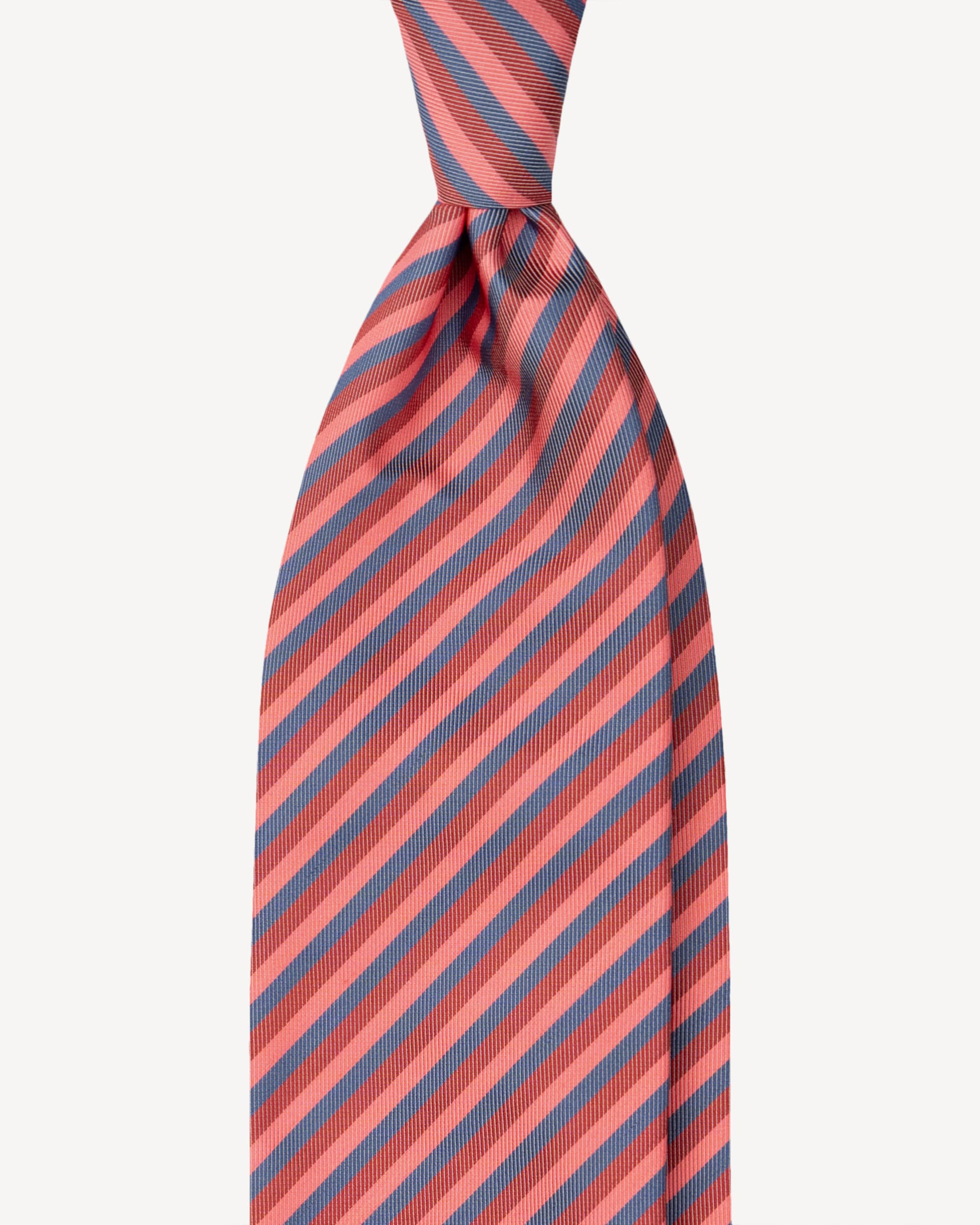 Mix Stripe Handrolled Woven Silk Jacquard Tie – Multi Color