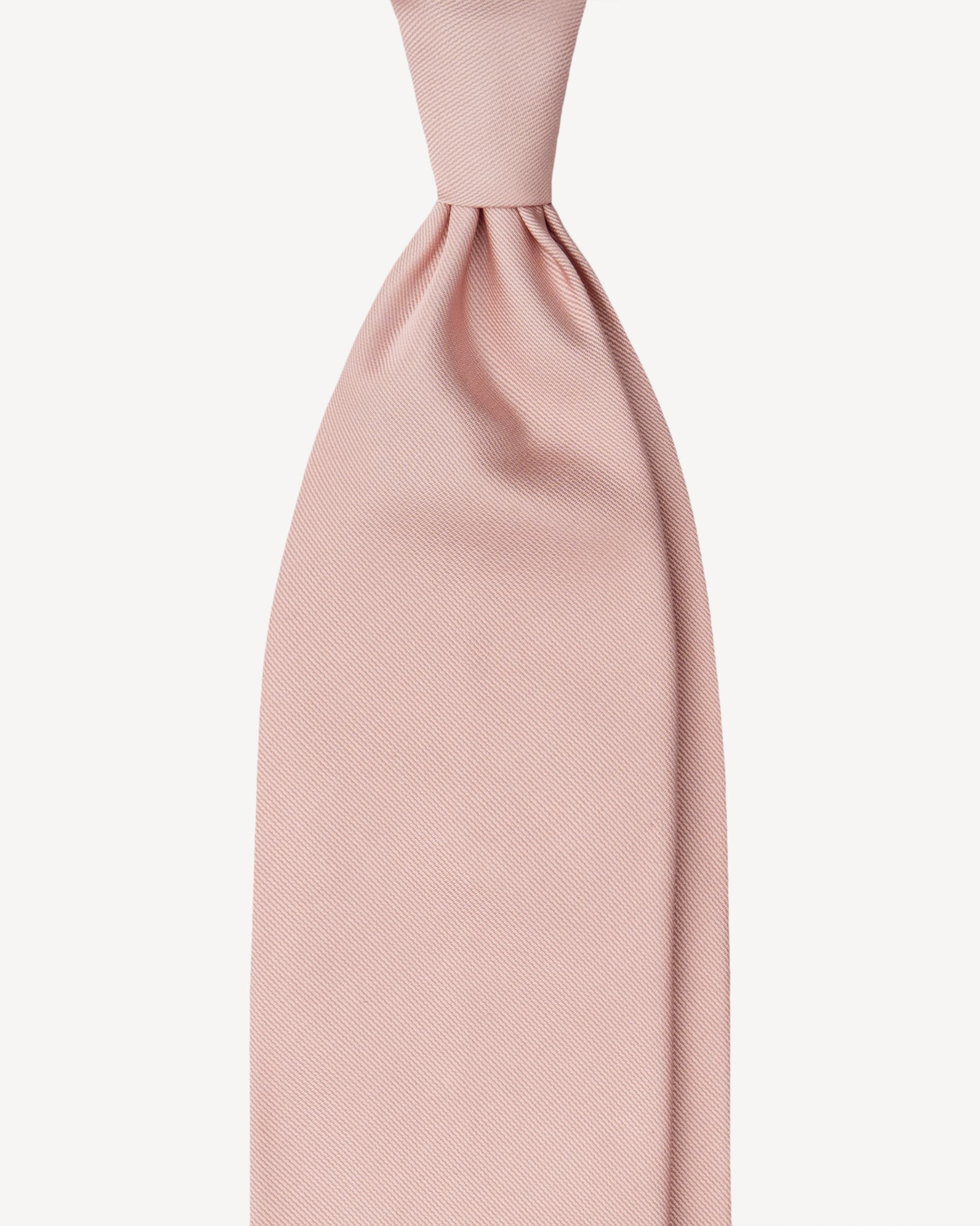 Solid Artisan woven handrolled silk tie – Rosa
