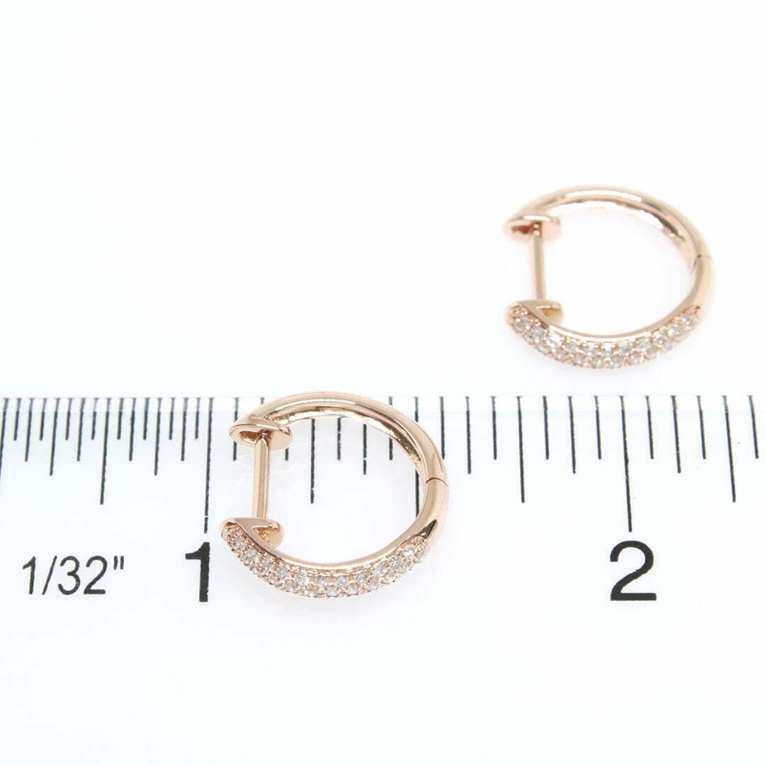 14 Karat Gold & Diamond 3 Row, 13mm Dome Pave Huggies thumbnail 4