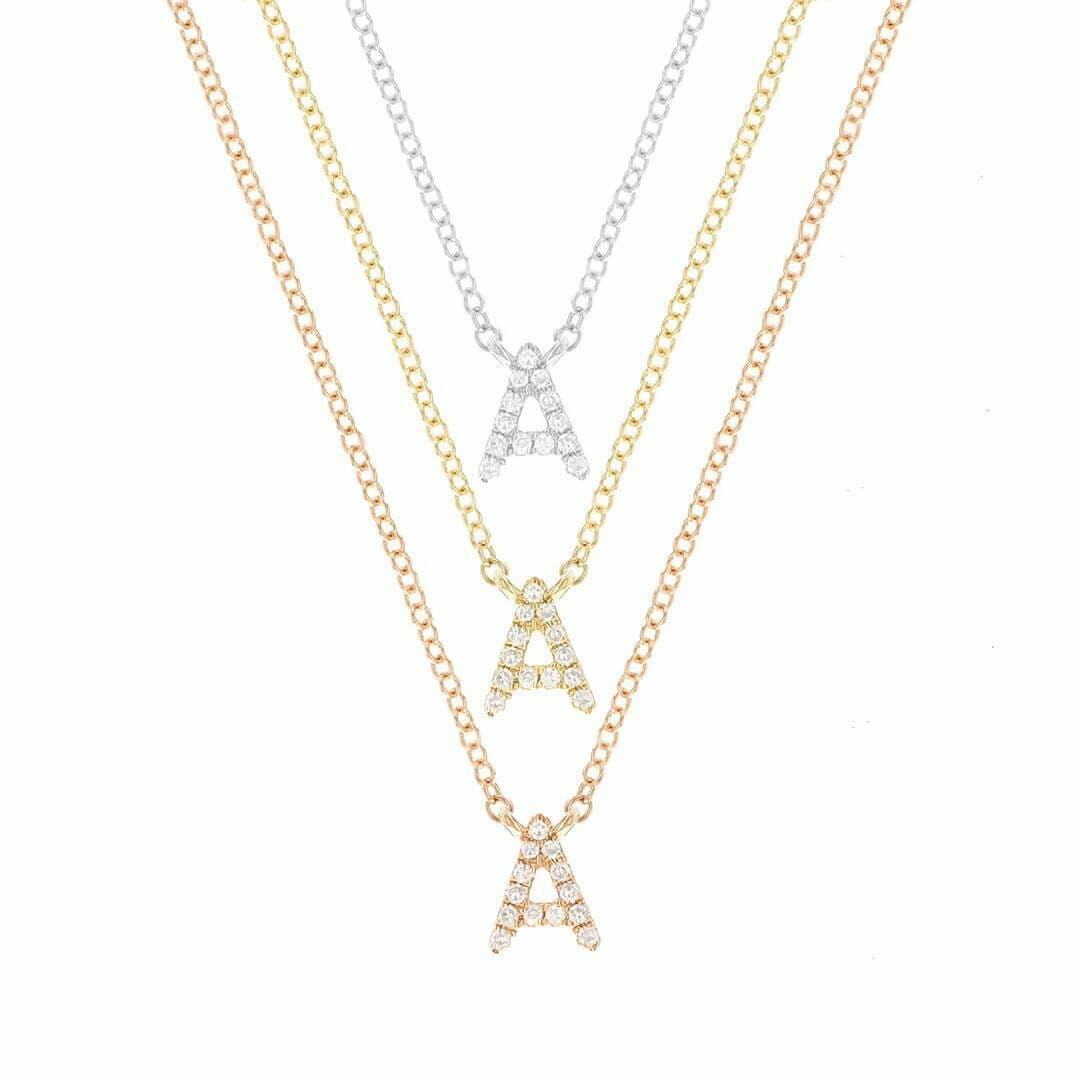 14 Karat Gold 18″ Initial Necklace(Small)