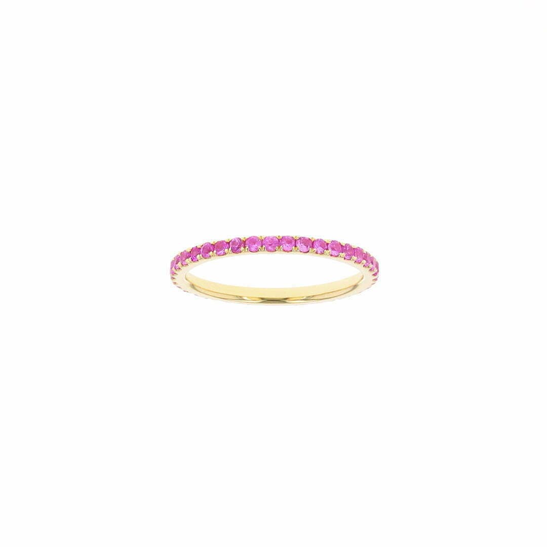 14 Karat Pink Sapphire Stacking Band