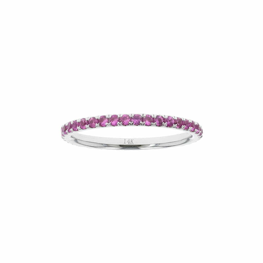 14 Karat Pink Sapphire Stacking Band thumbnail 2
