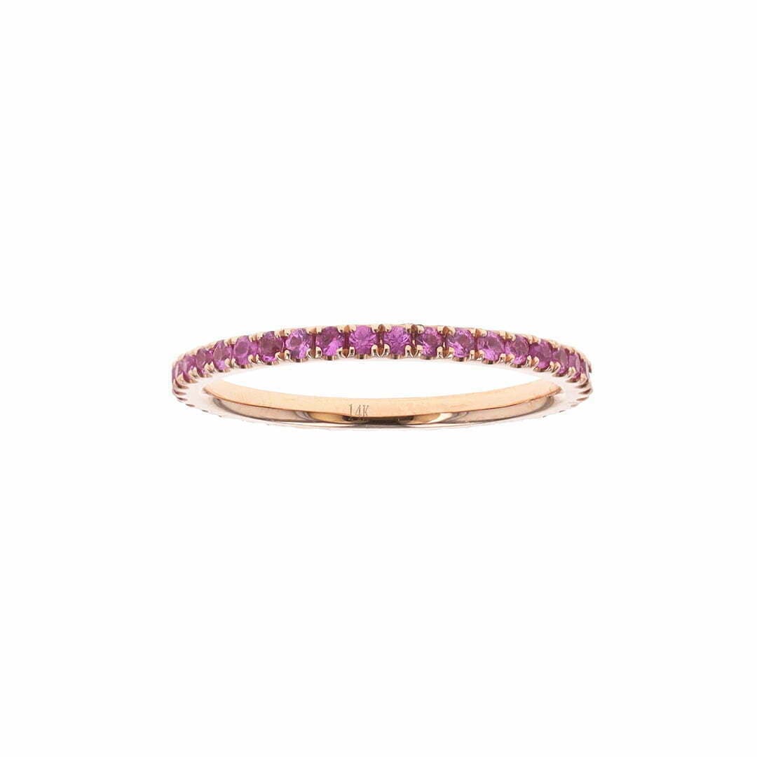 14 Karat Pink Sapphire Stacking Band thumbnail 3