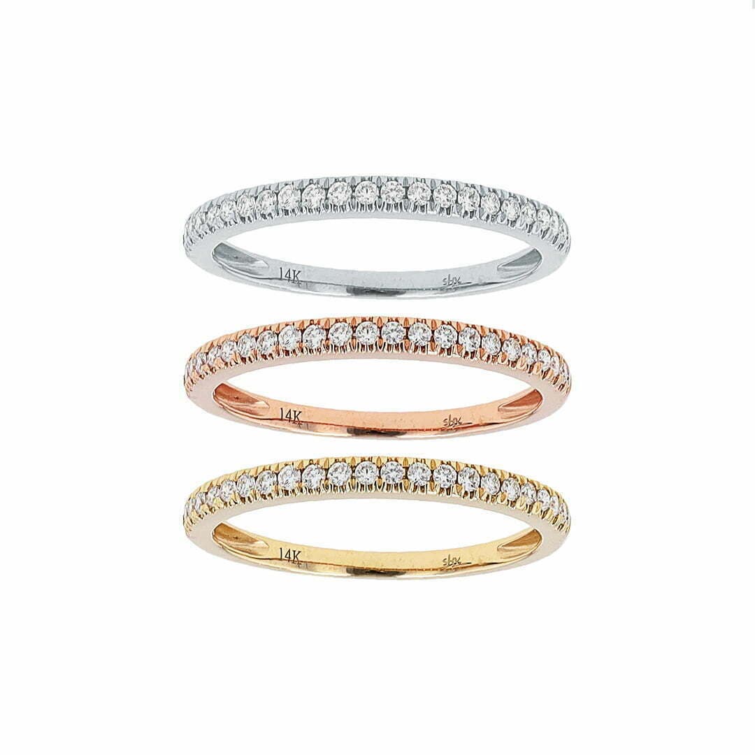 Diamond Stacking Ring 1/2 Way Around