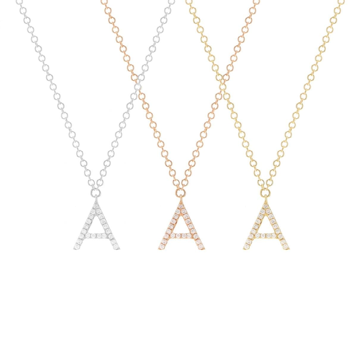 14 Karat Gold 18″ Initial Necklace(Medium)