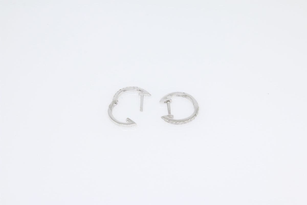 Size B – 14KT Gold & Diamond 12.4mm Huggies thumbnail 4