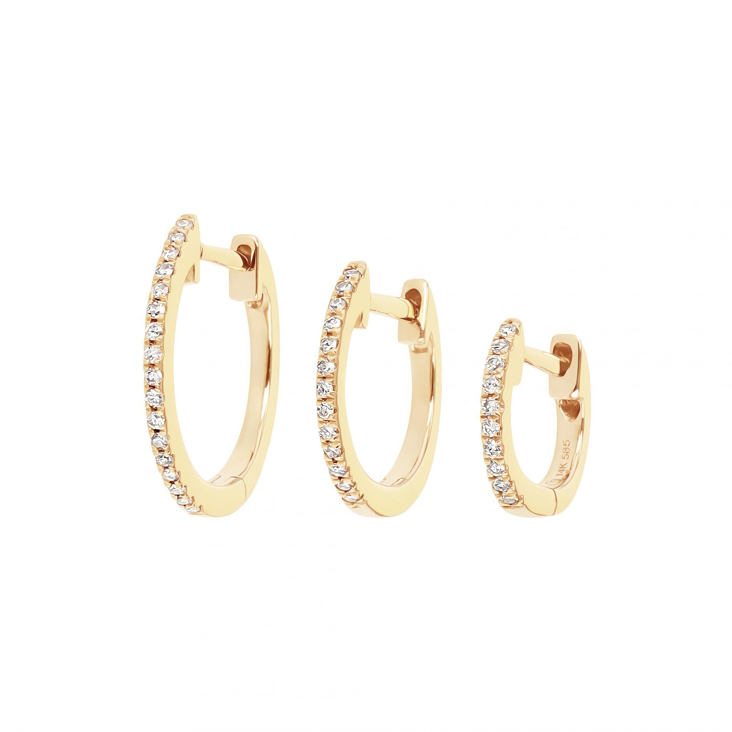 14 Karat Gold & Diamond Huggie Earrings