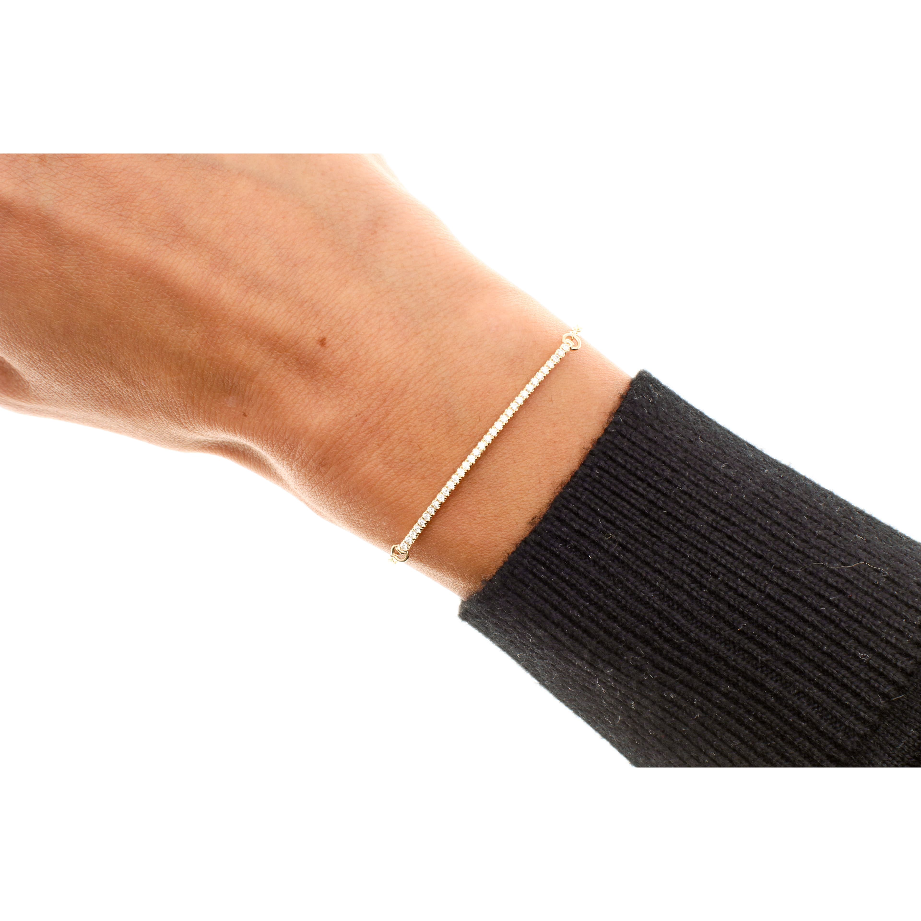 14 Karat Gold 7″ Diamond ID Bar Bracelet (Large) thumbnail 4