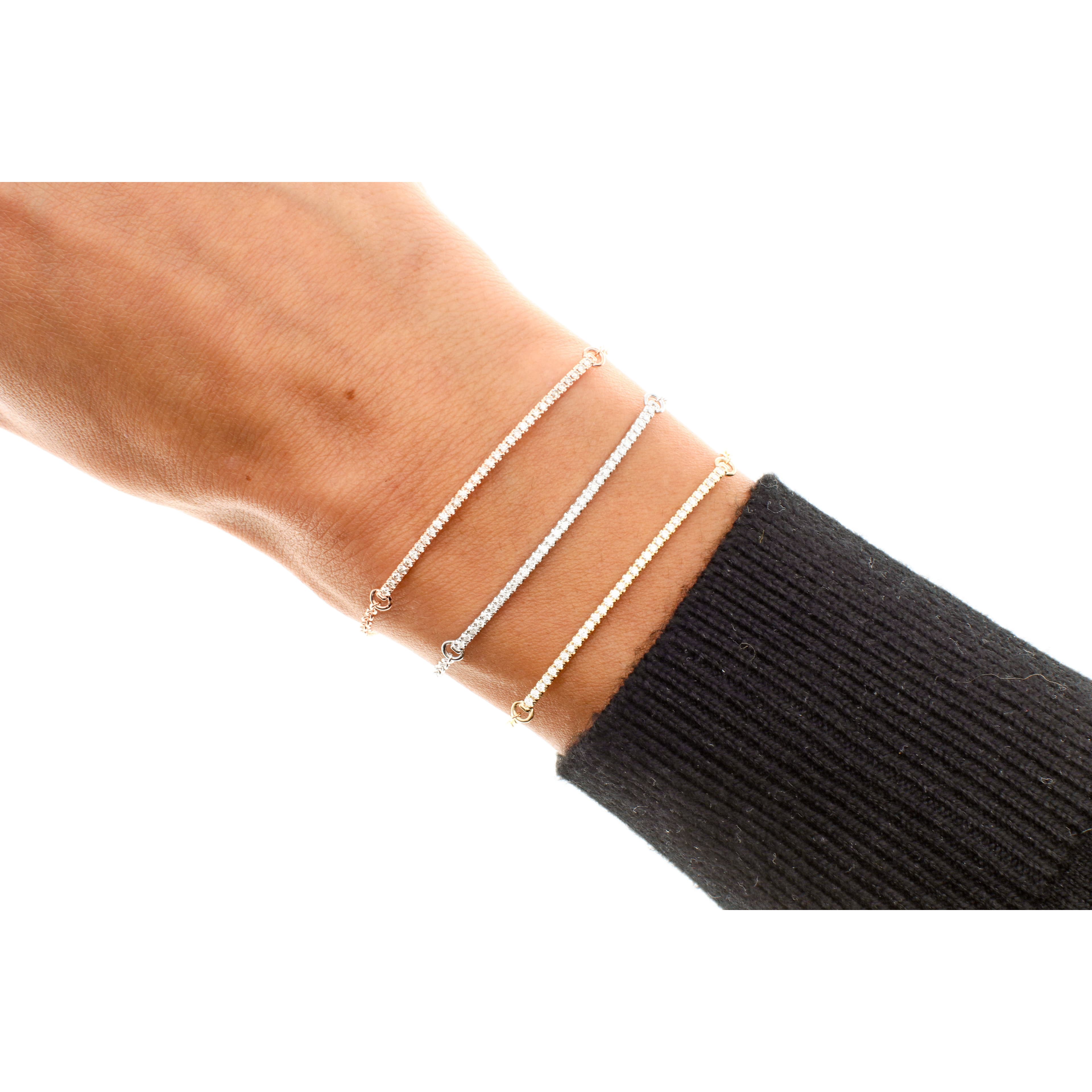 14 Karat Gold 7″ Diamond ID Bar Bracelet (Large) thumbnail 3
