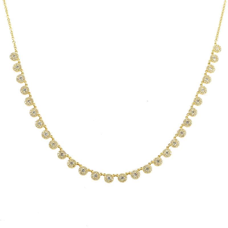 14 Karat Gold & Diamond 29 Section Necklace 18″