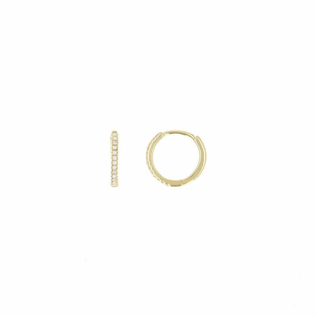 14 Karat Gold & Diamond Huggie Earrings