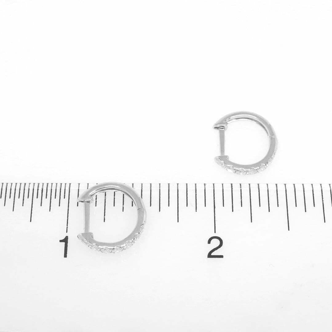 14 Karat Gold & Diamond 12mm Huggies thumbnail 2