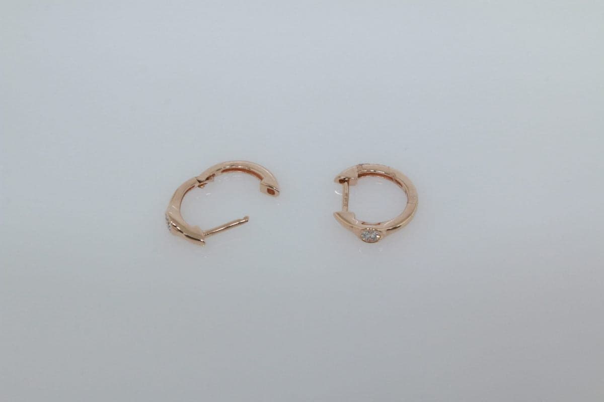 14 Karat Gold & Diamond 12mm Huggie Earrings thumbnail 2