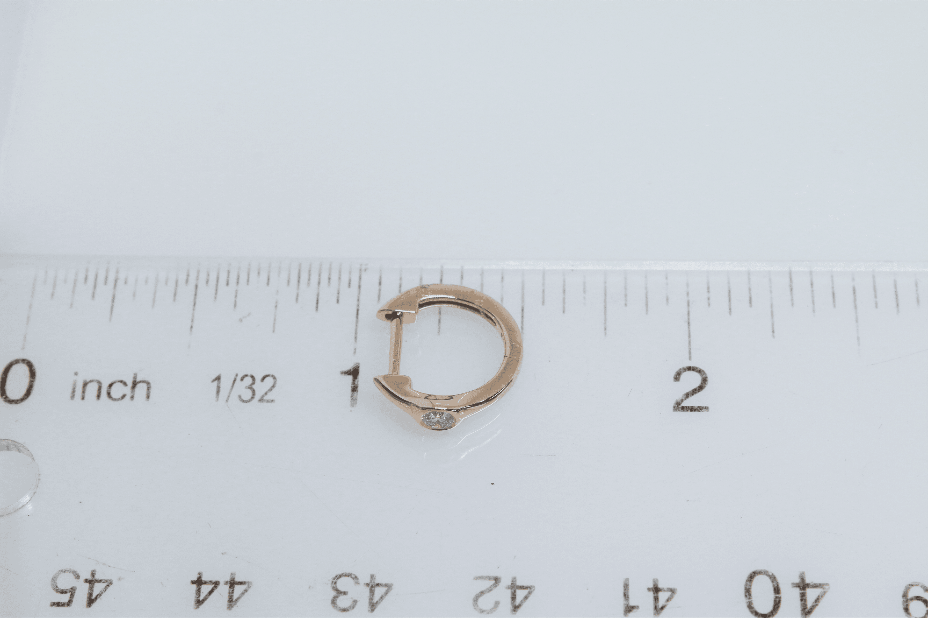 14 Karat Gold & Diamond 12mm Huggie Earrings thumbnail 3