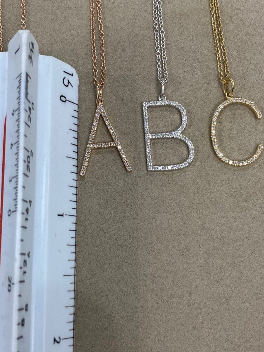 14 Karat Gold & Diamond 18″ Initial Necklace(Large) thumbnail 2