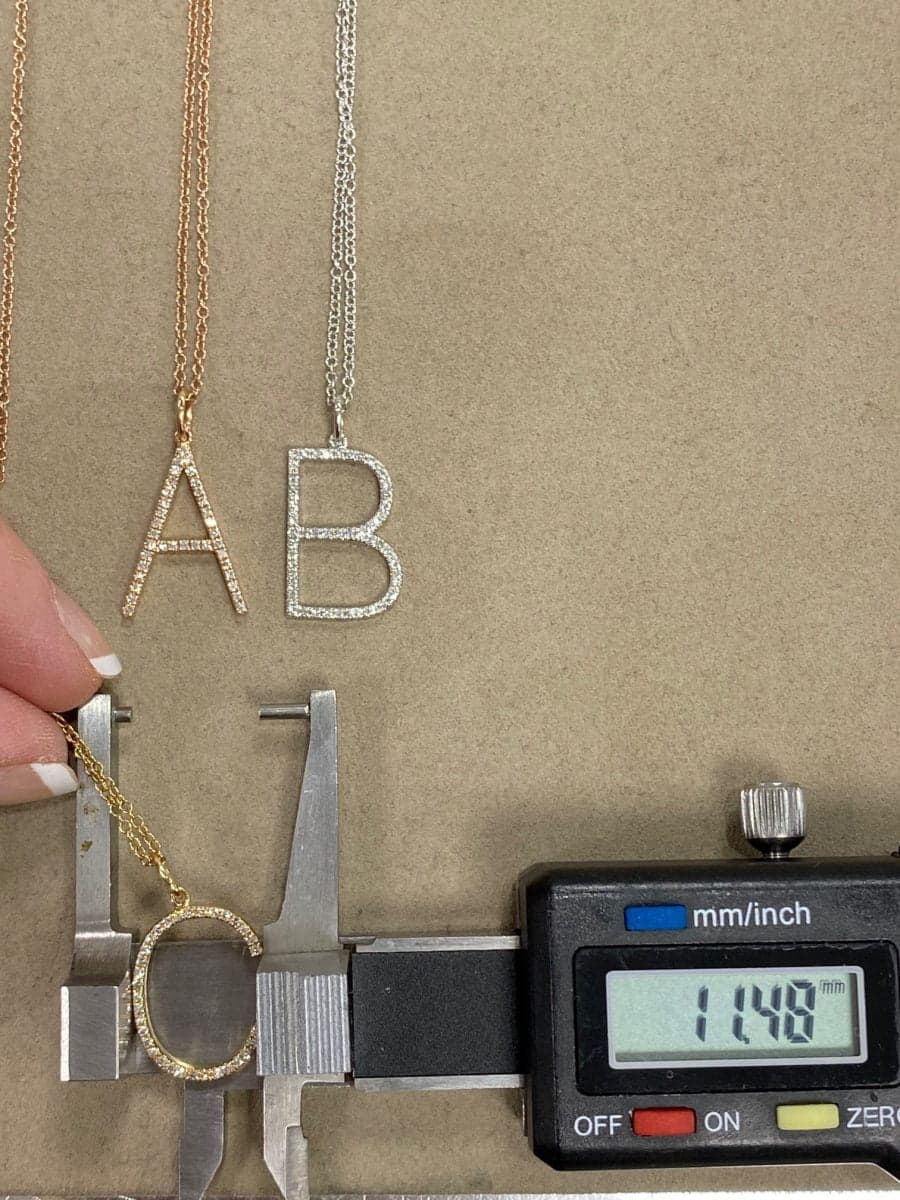 14 Karat Gold & Diamond 18″ Initial Necklace(Large) thumbnail 4