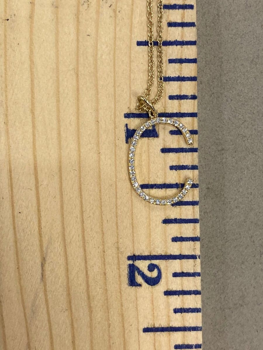 14 Karat Gold & Diamond 18″ Initial Necklace(Large) thumbnail 3