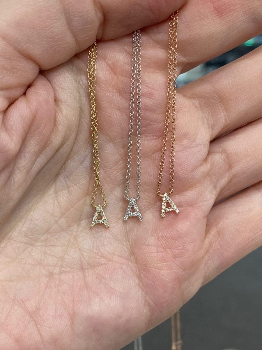 14 Karat Gold 18″ Initial Necklace(Small) thumbnail 4
