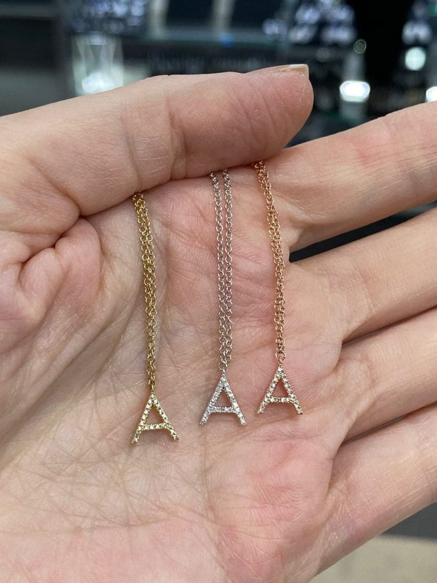 14 Karat Gold 18″ Initial Necklace(Medium) thumbnail 2