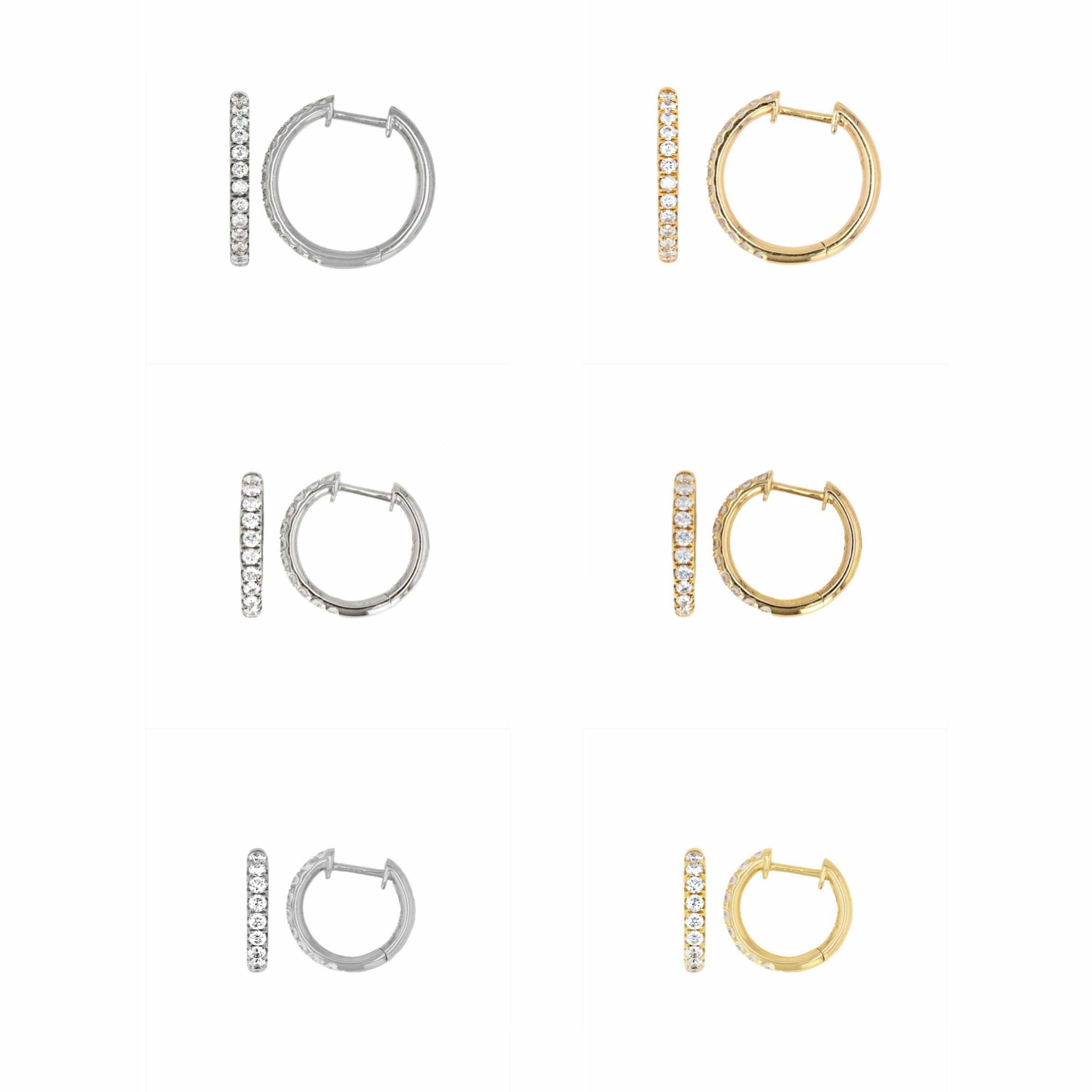 18 Karat Gold & Diamond Huggie Earrings