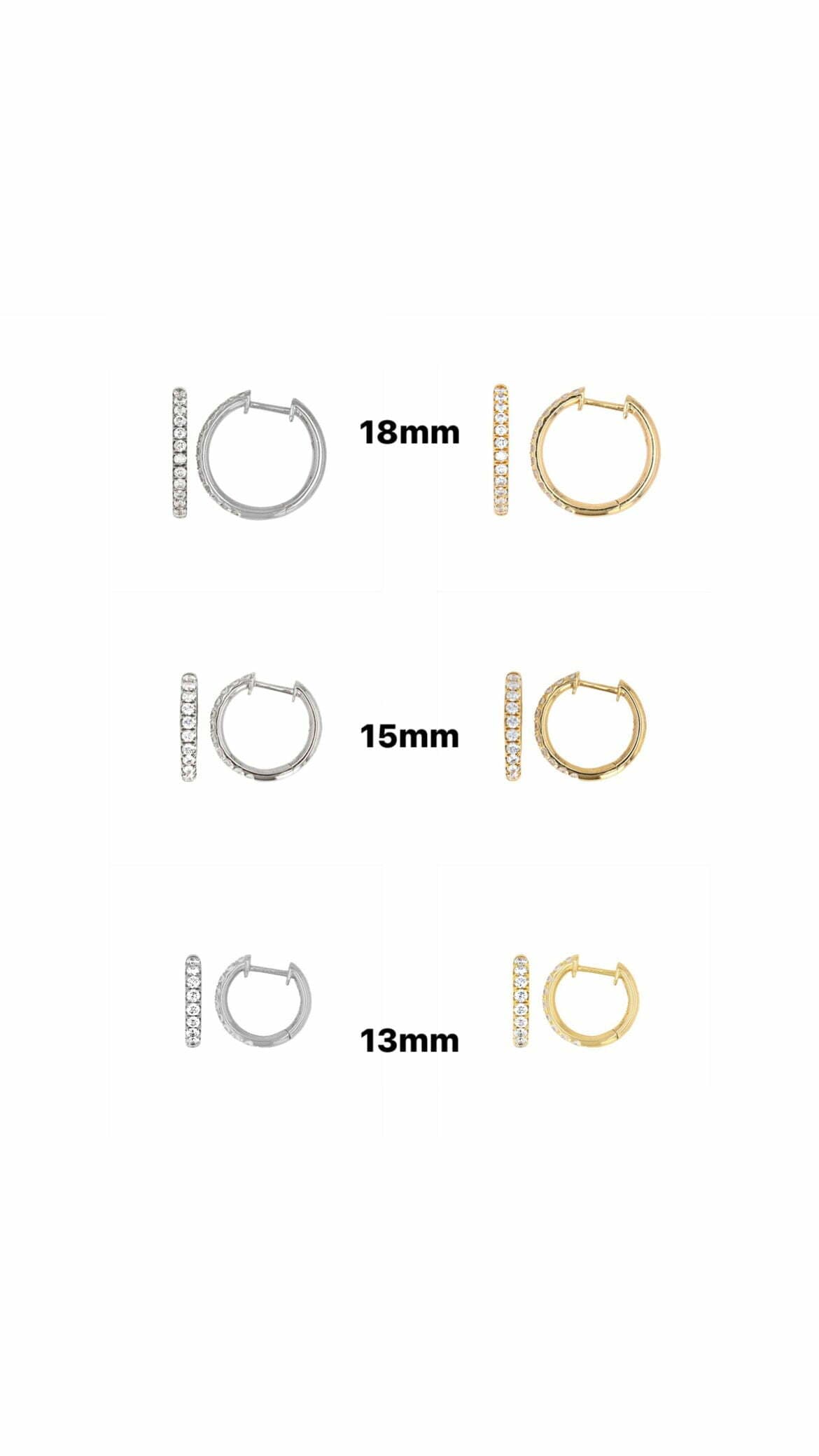 18 Karat Gold & Diamond Huggie Earrings thumbnail 3