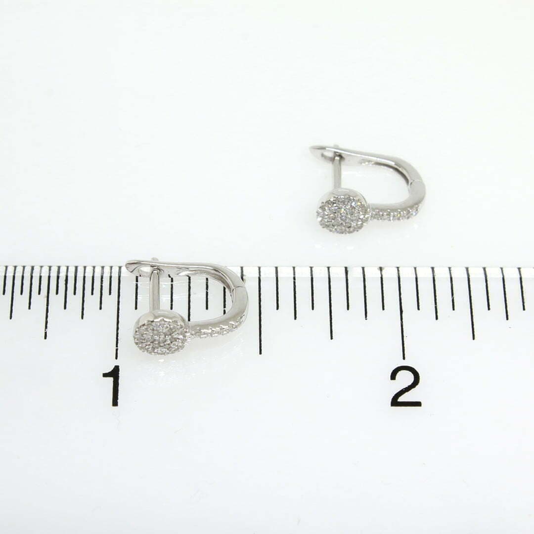 14 Karat Gold & Diamond Disc Huggie Earrings thumbnail 3