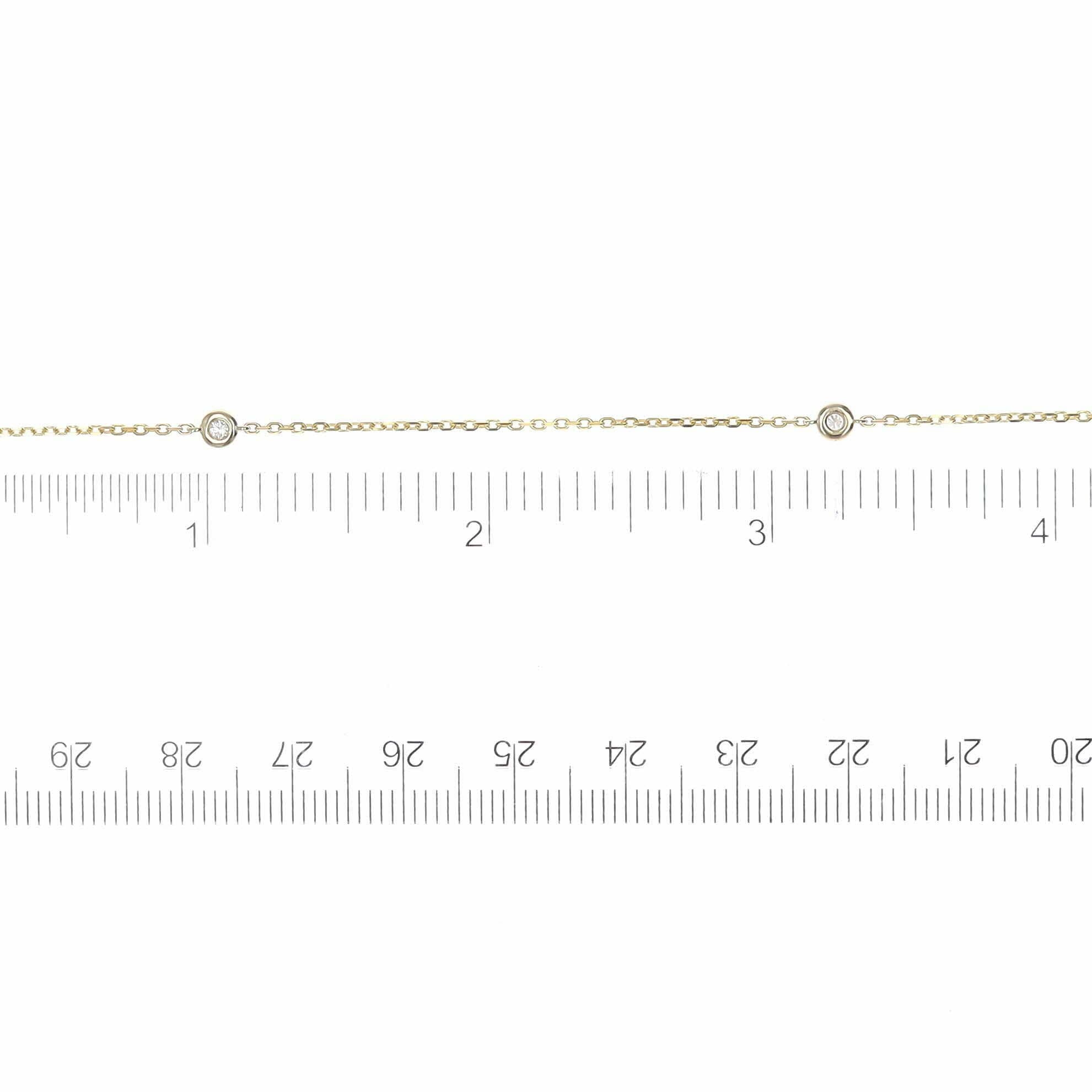14 Karat Gold & 3 Bezel Set Diamond Necklace 18″ thumbnail 2