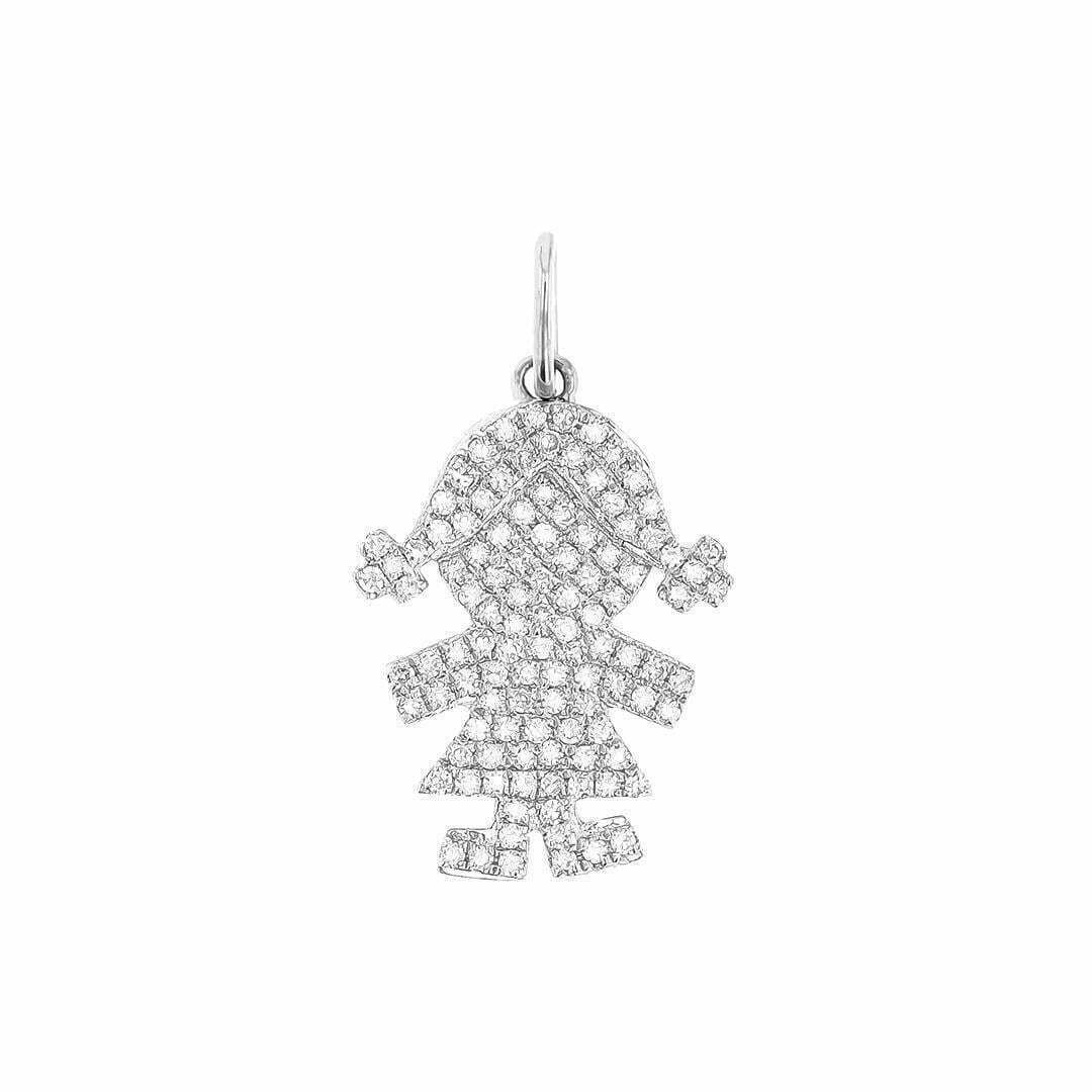 14 Karat White Gold Girl Pendant