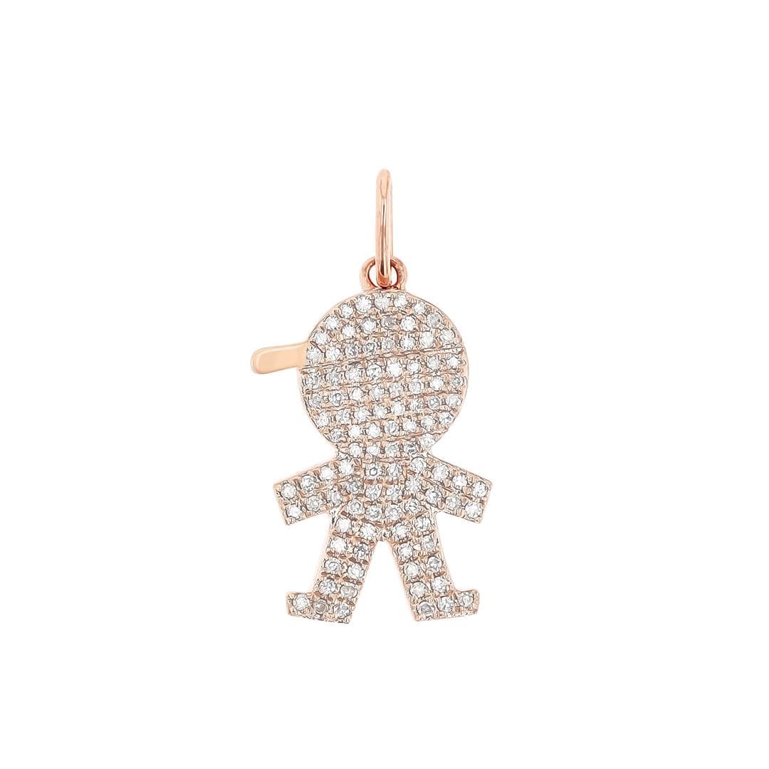14 Karat Rose Gold Boy Pendant