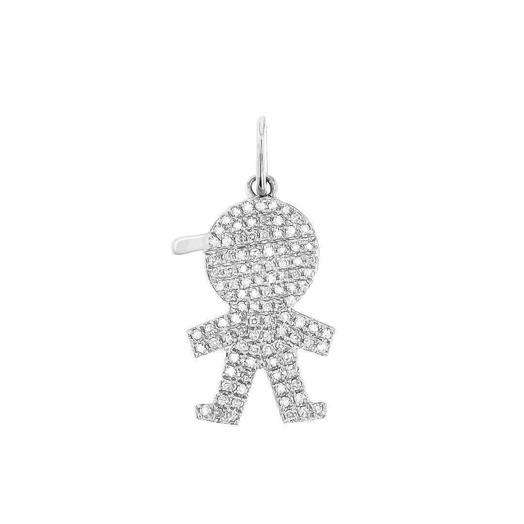 14 Karat White Gold Little Boy Pendant