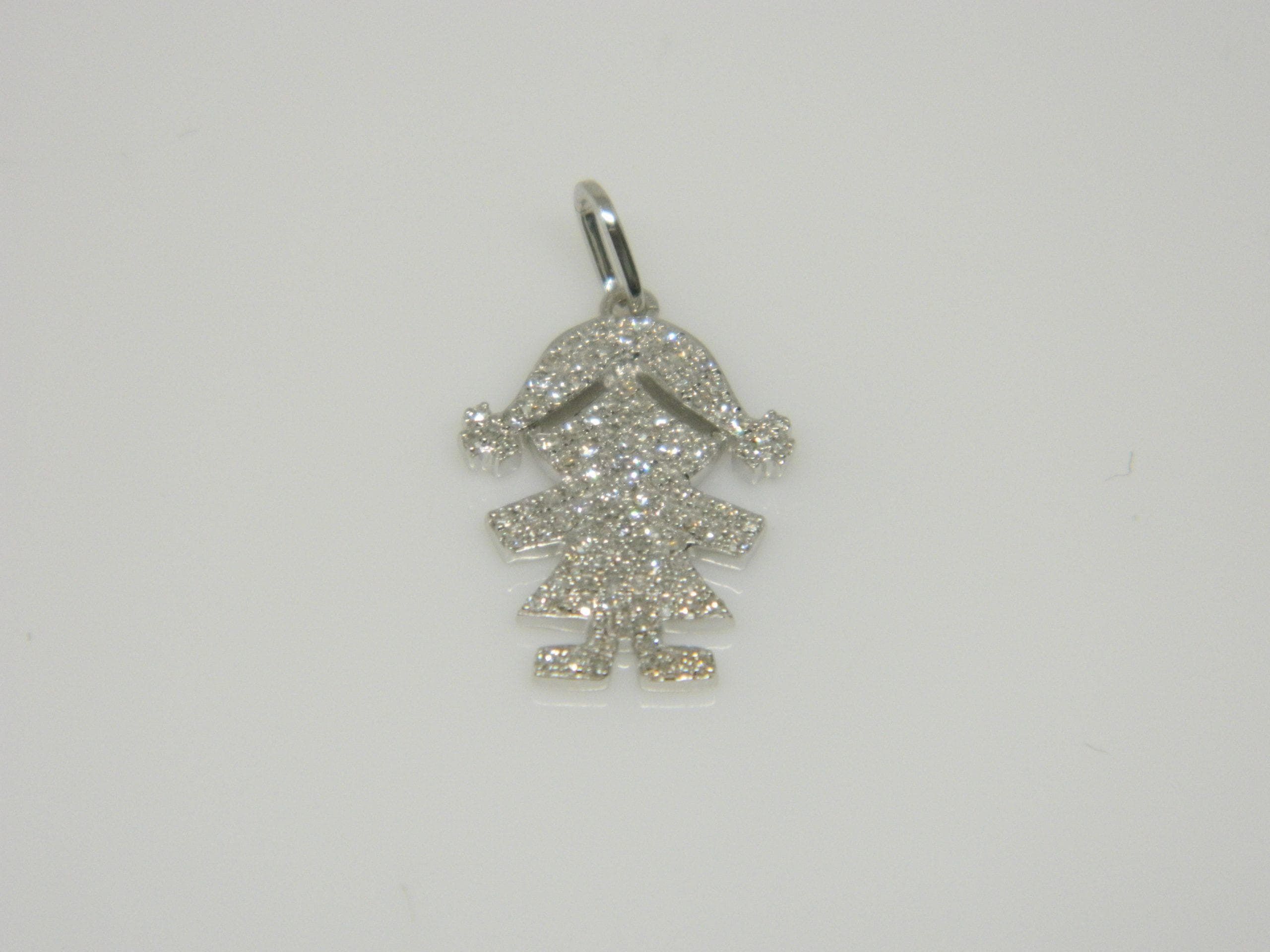 14 Karat White Gold Girl Pendant thumbnail 4