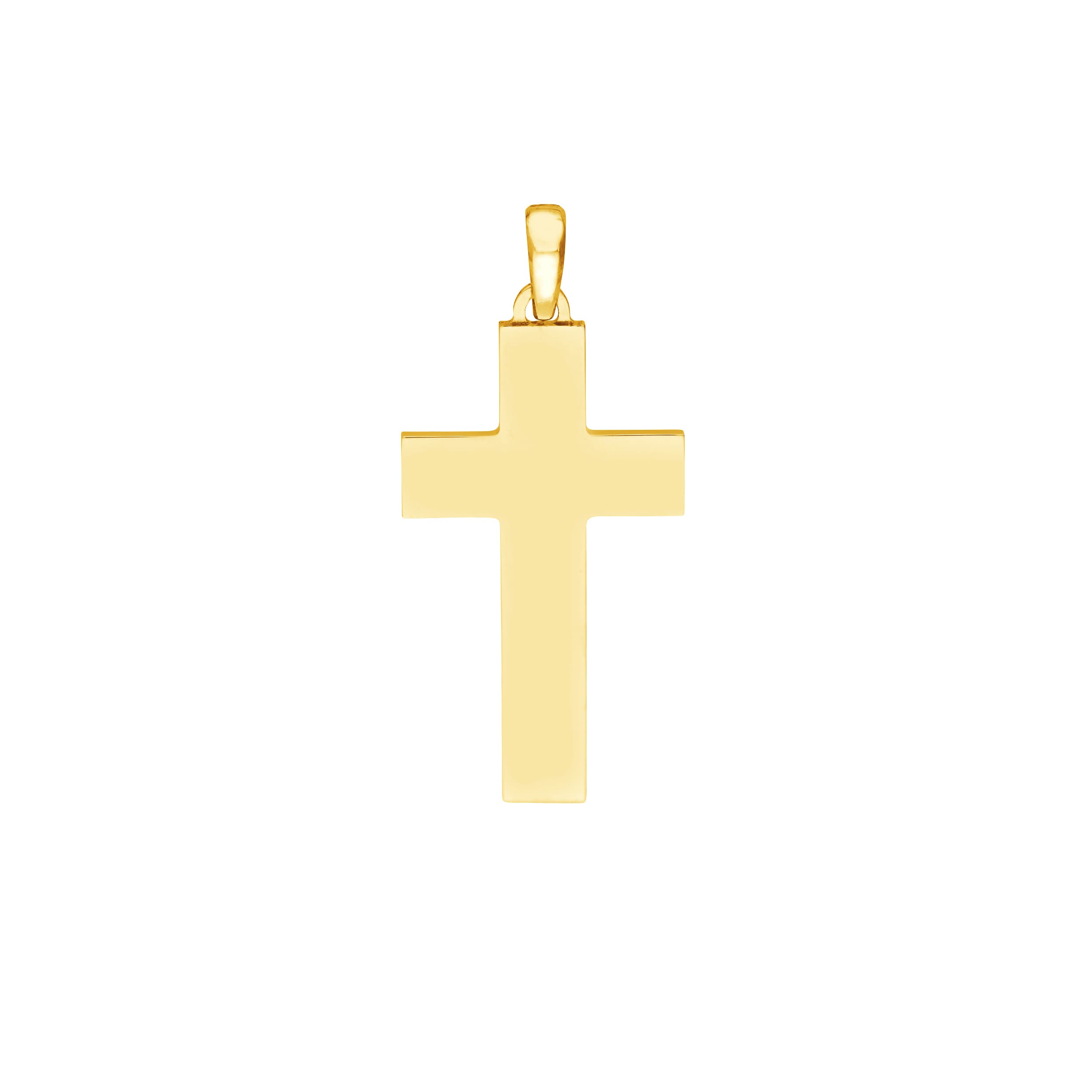 14 Karat Yellow Gold, Cross Pendant 1.5″