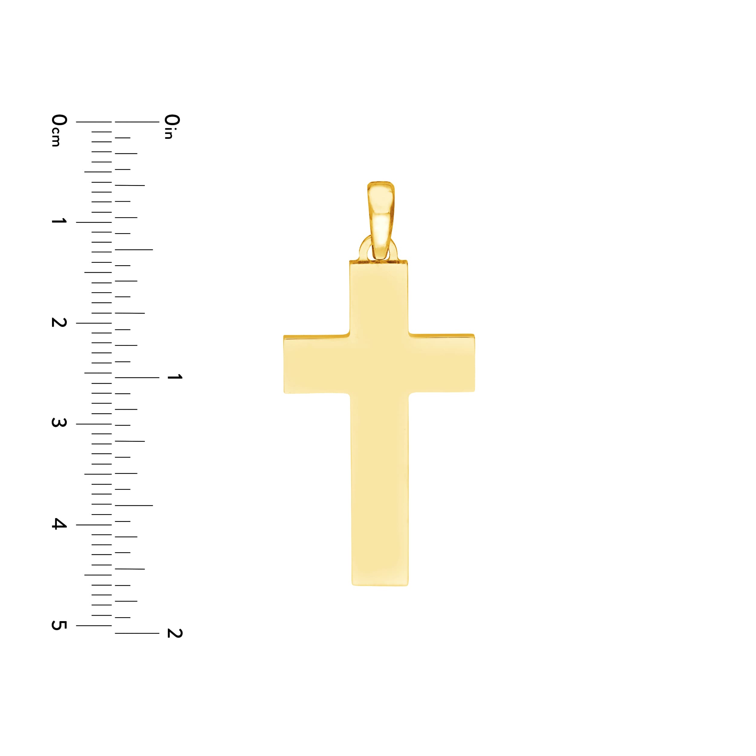 14 Karat Yellow Gold, Cross Pendant 1.5″ thumbnail 3